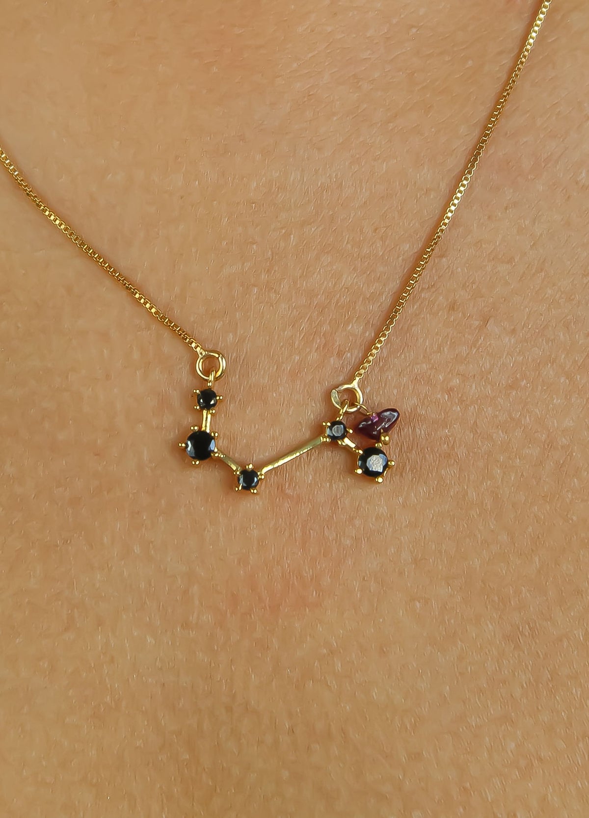 Constellation aries zodiac necklace bombay sunset