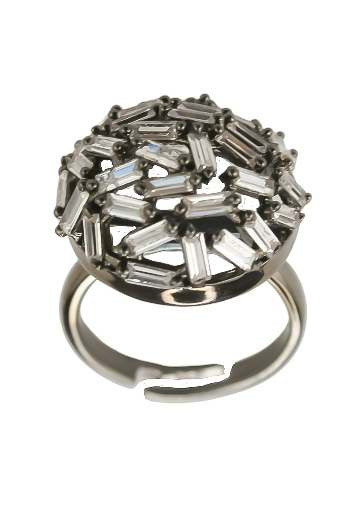 Crystal crown ring bombay sunset