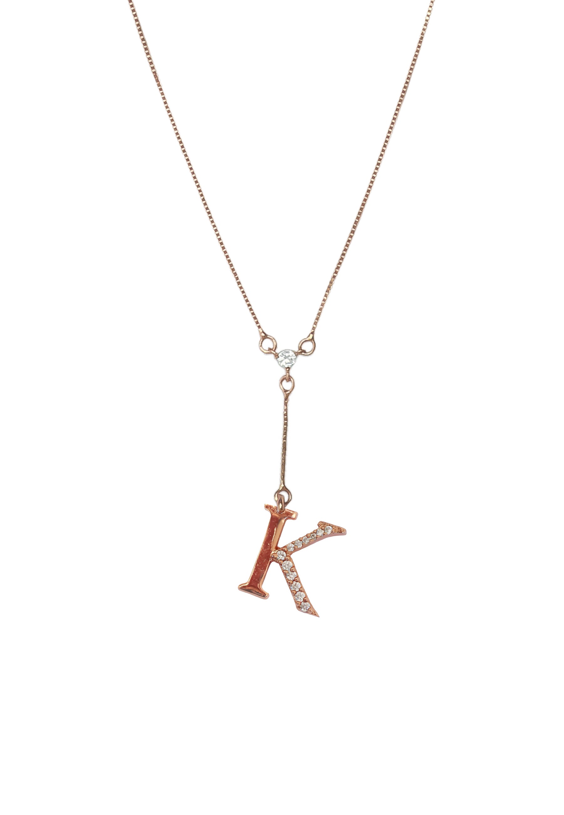 rose gold alphabet necklaces Bombay Sunset