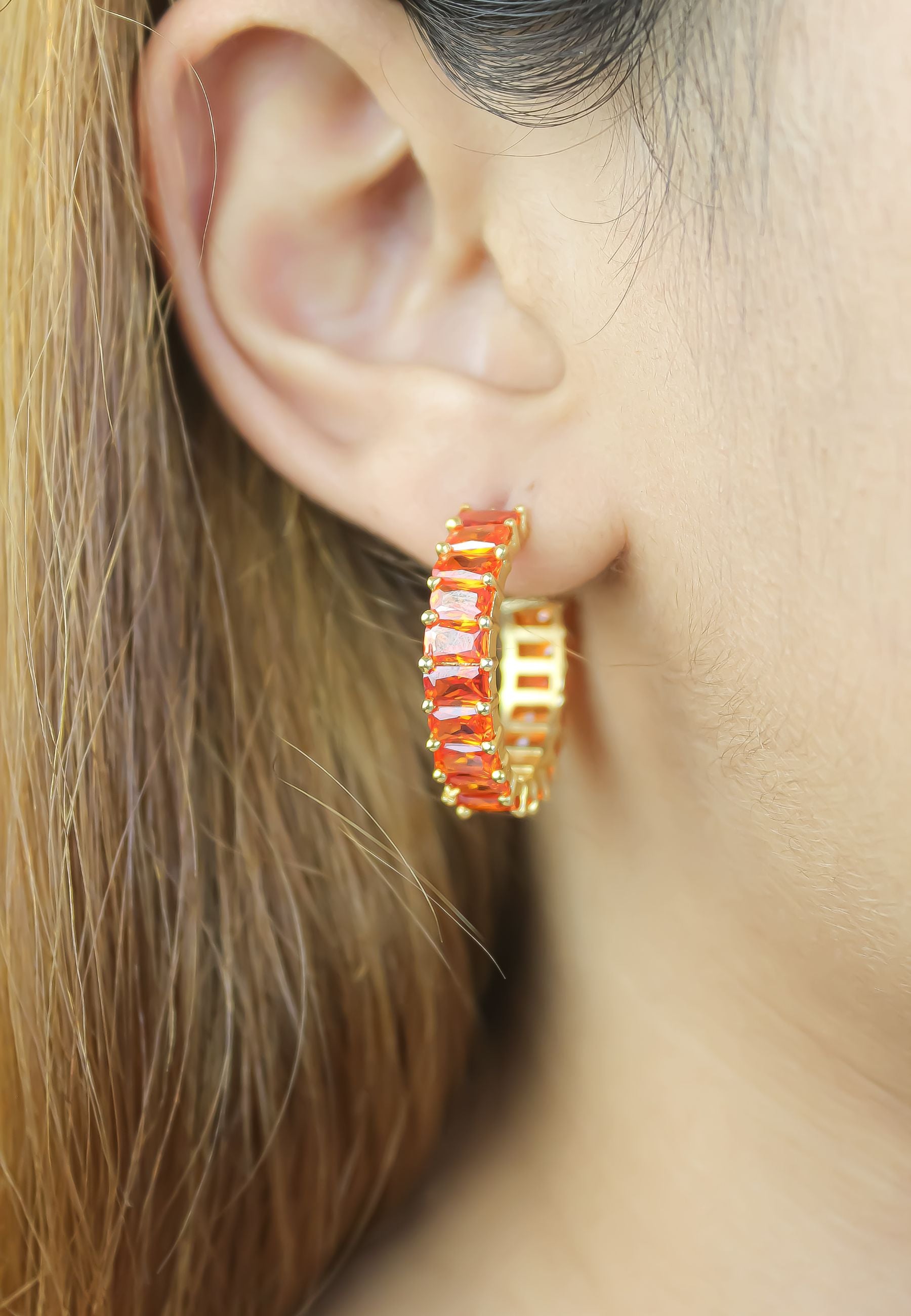 downtown earrings Bombay Sunset