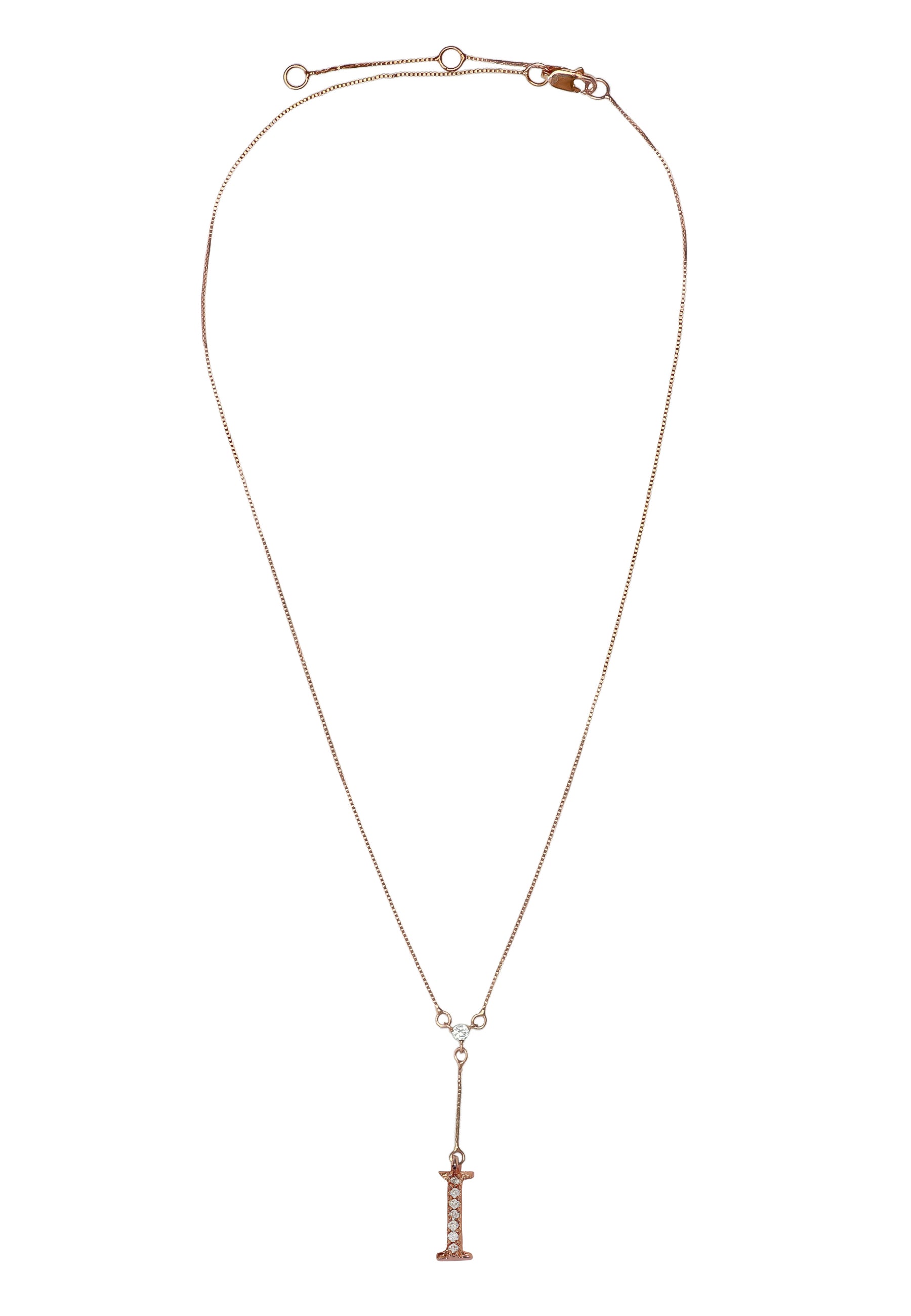 rose gold alphabet necklaces Bombay Sunset