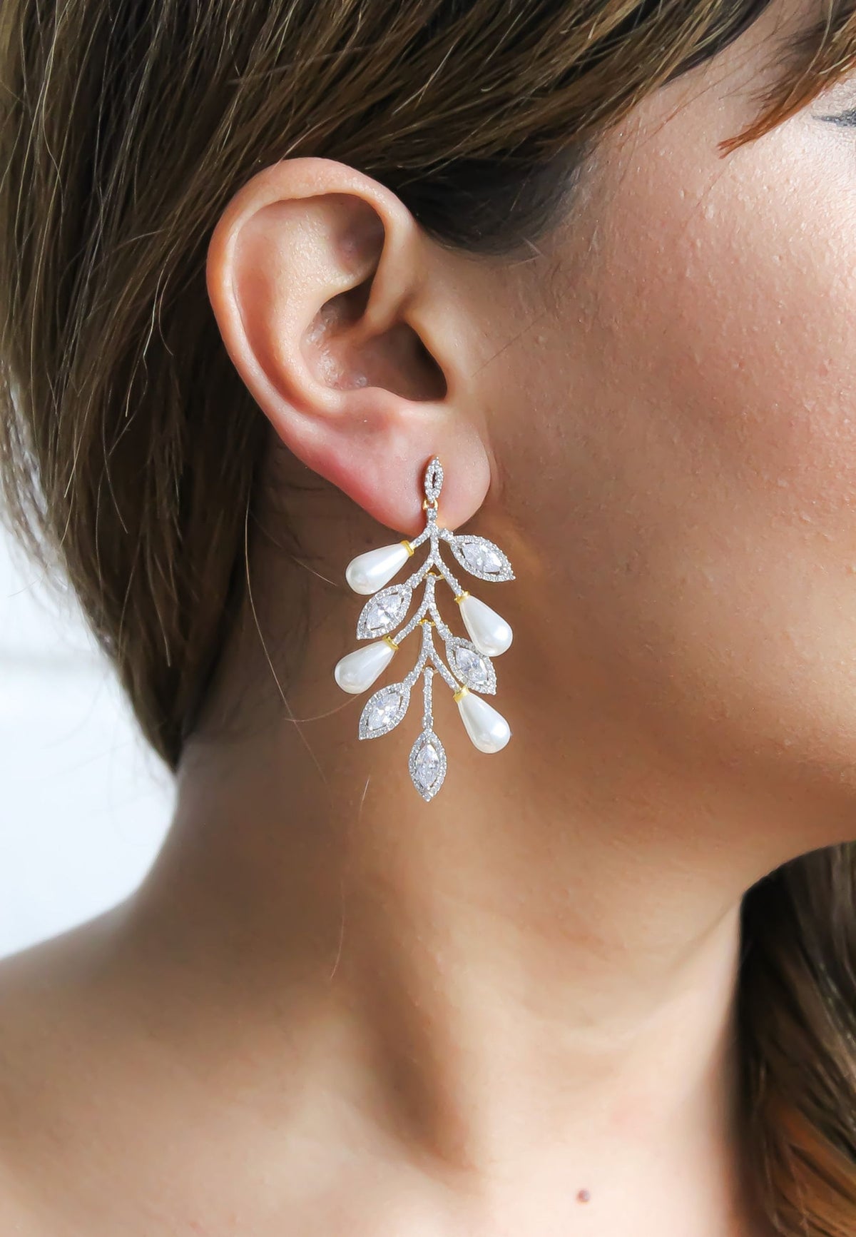 frozen zircon earrings Bombay Sunset