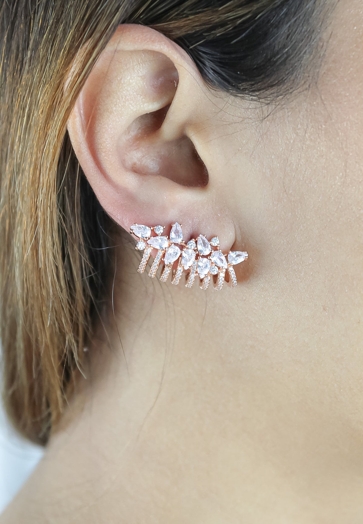 London climber earrings with stones be sunset