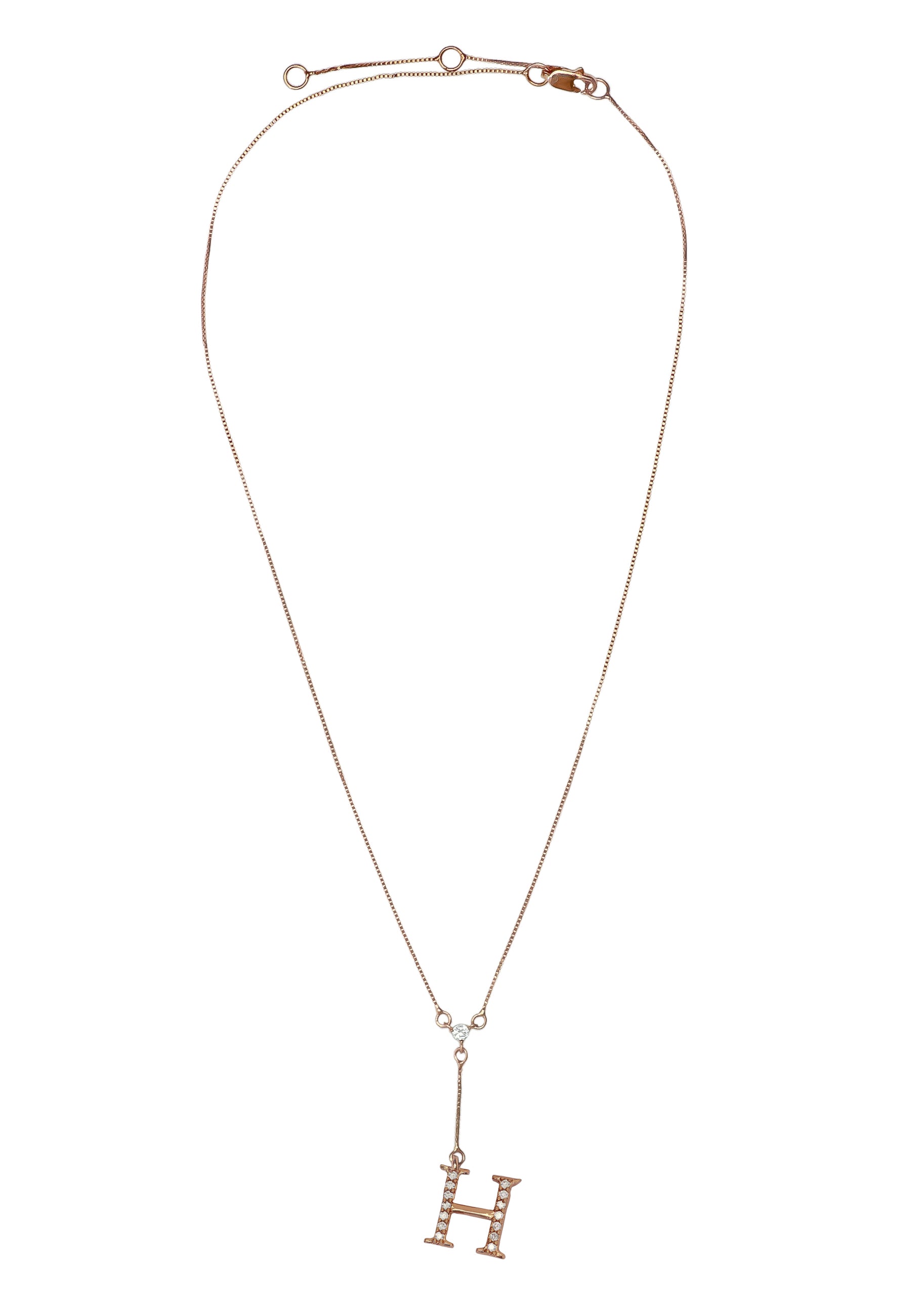 rose gold alphabet necklaces Bombay Sunset