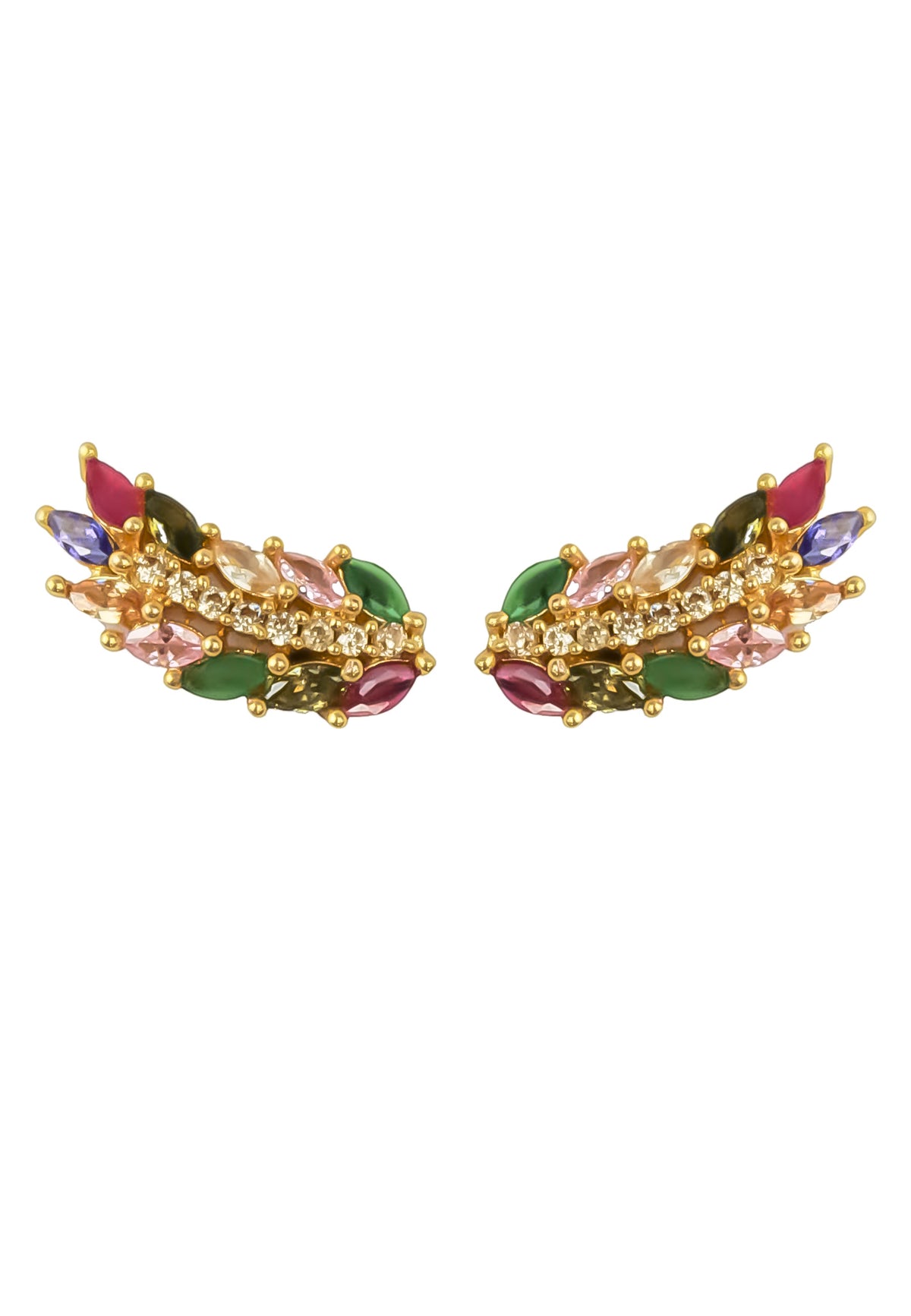 Golden wings earrings bombay sunset