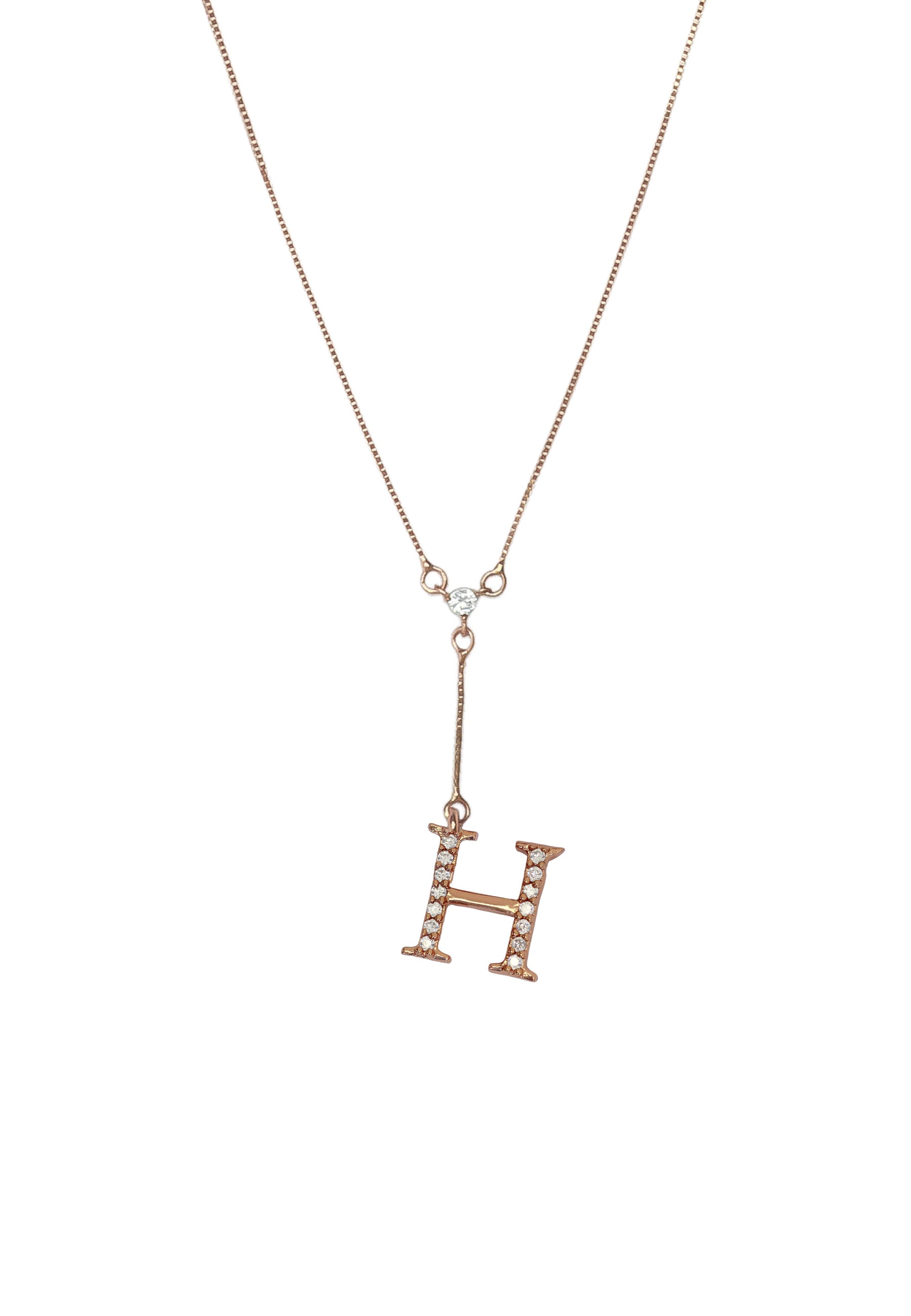 rose gold alphabet necklaces Bombay Sunset