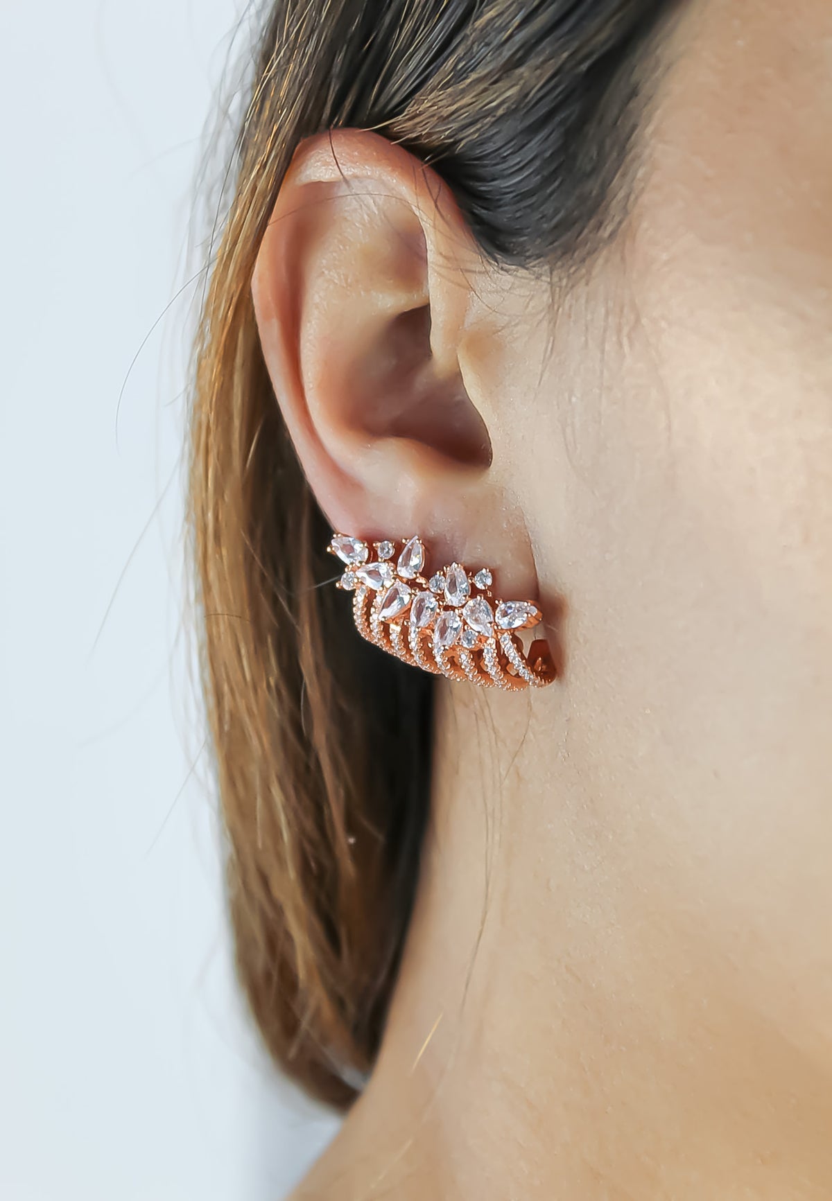 London climber earrings with stones be sunset