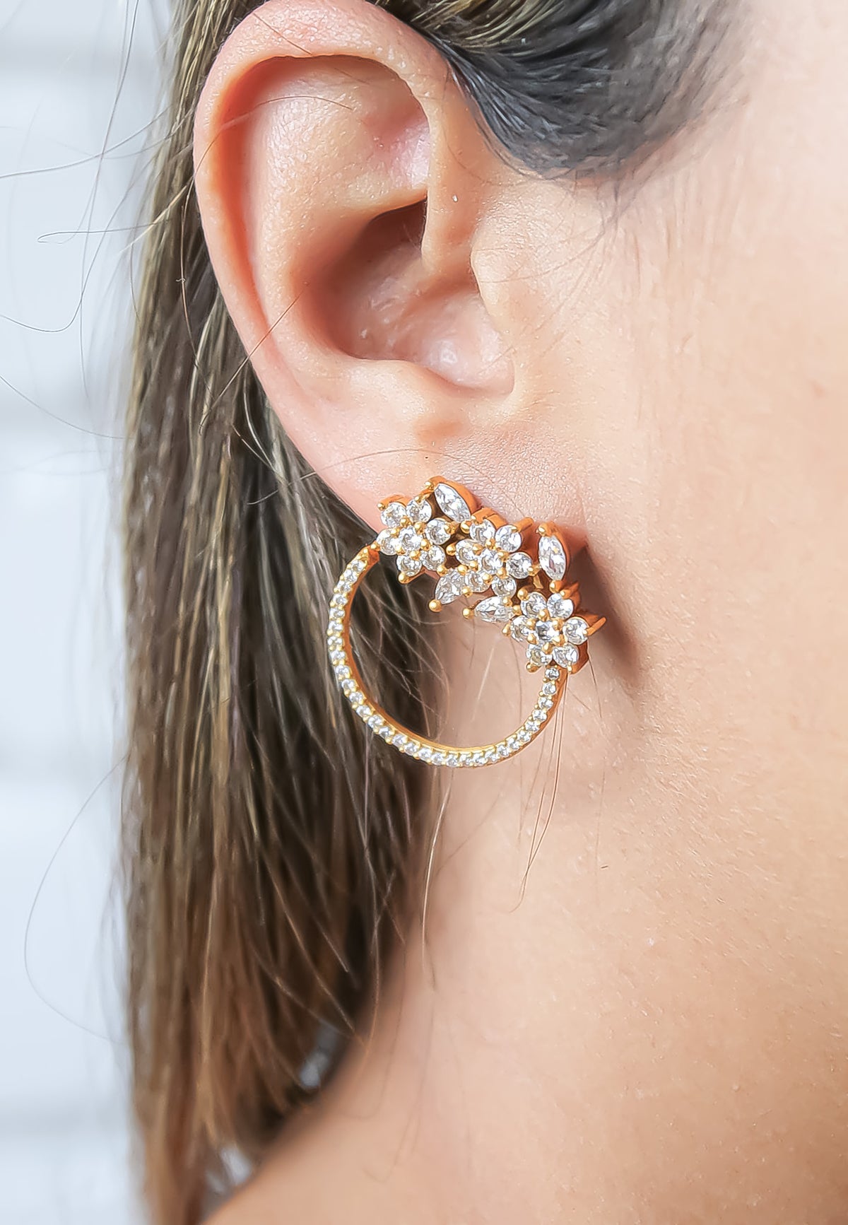 Golden salamander earrings bombay sunset