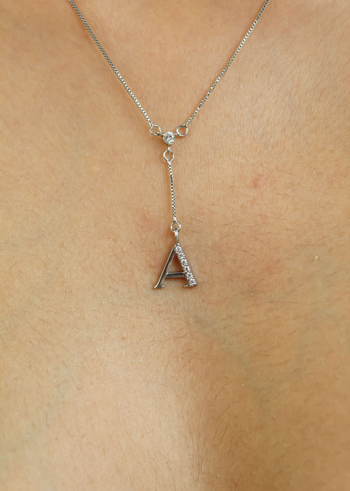 Silver plated Alphabet Necklaces Bombay Sunset