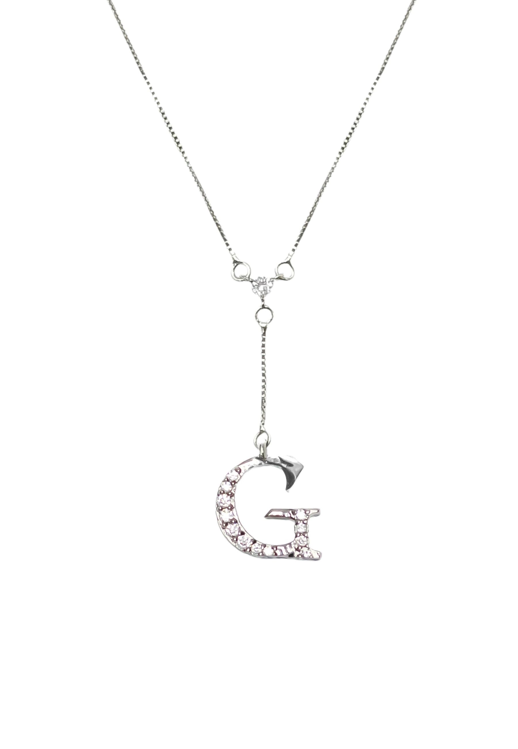 silver alphabets necklaces Bombay Sunset