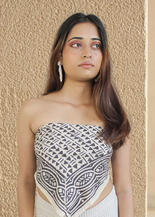 Black Triángulo Scarf Top Bombay Sunset