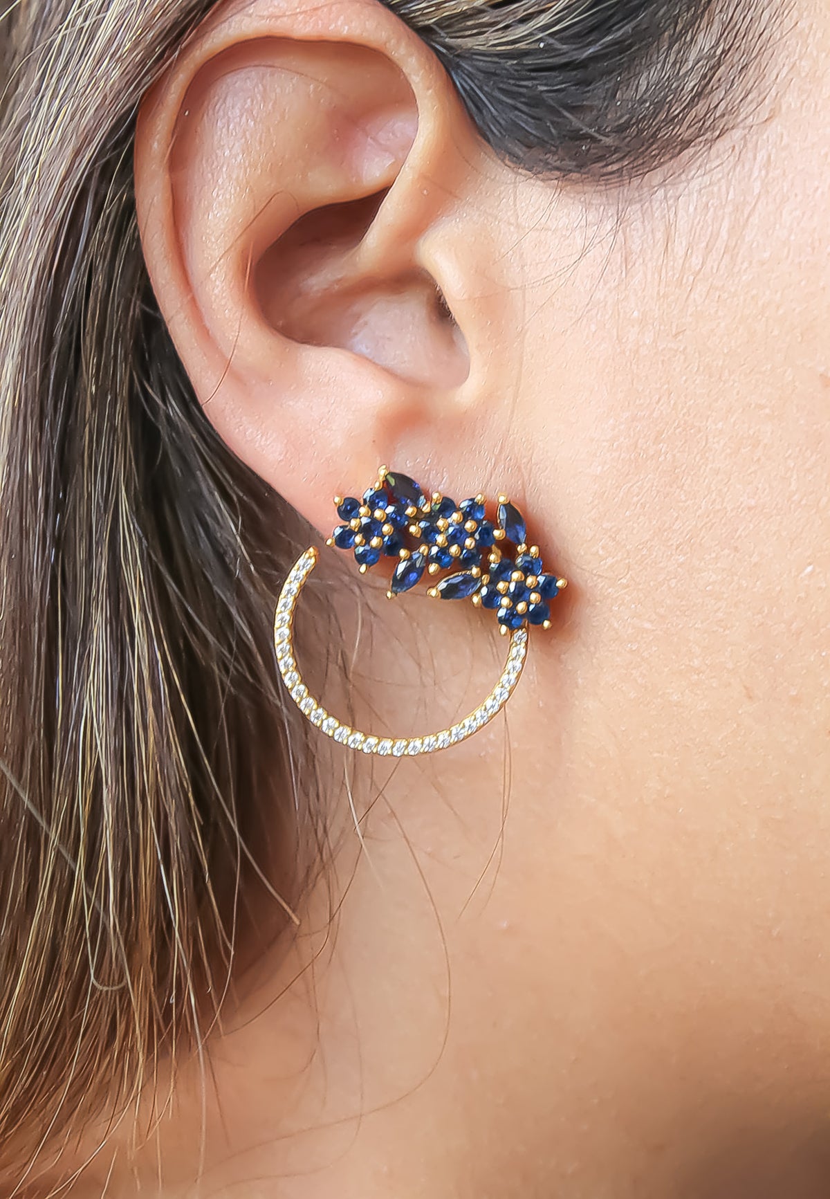 Golden salamander earrings bombay sunset