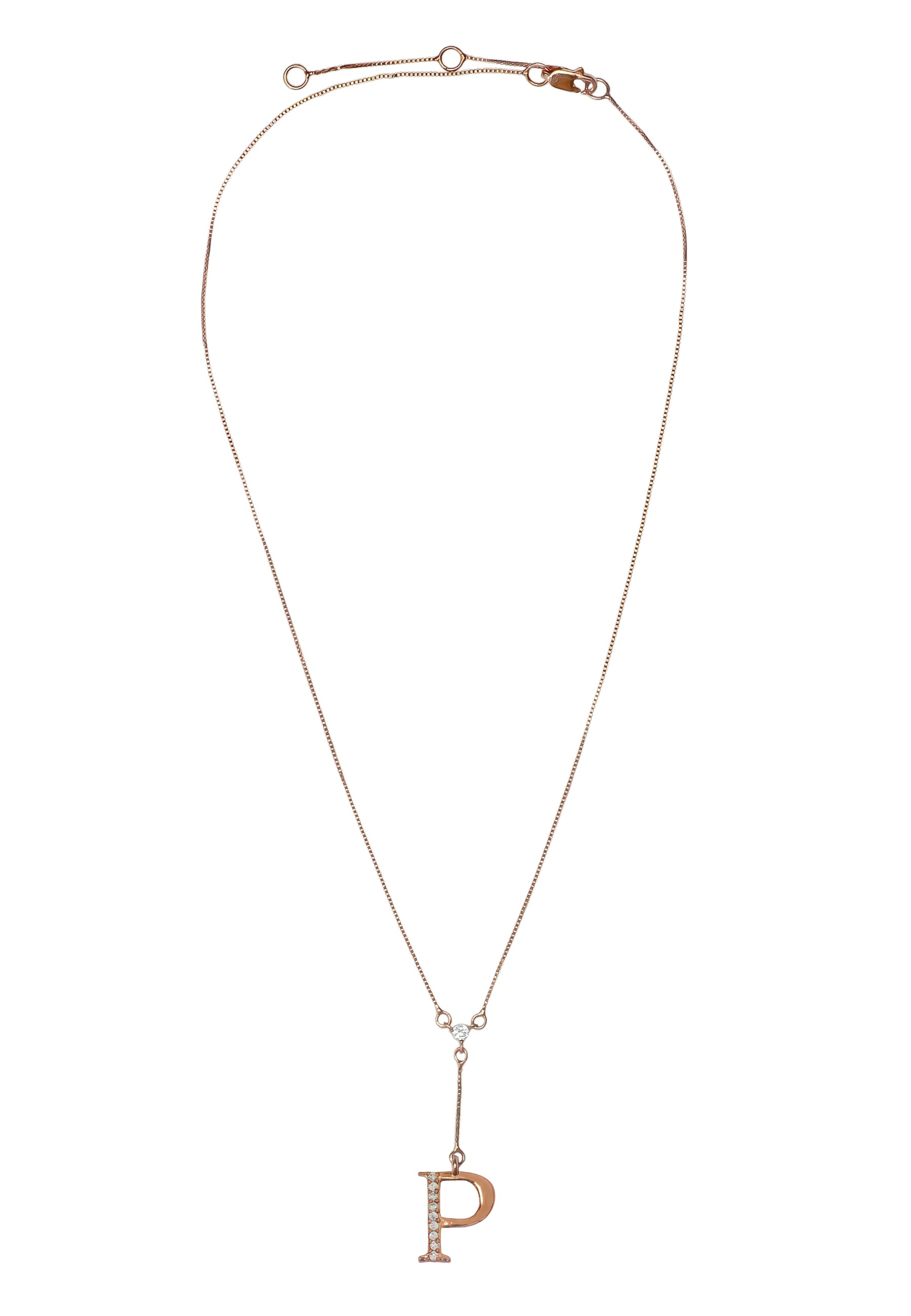 rose gold alphabet necklaces Bombay Sunset