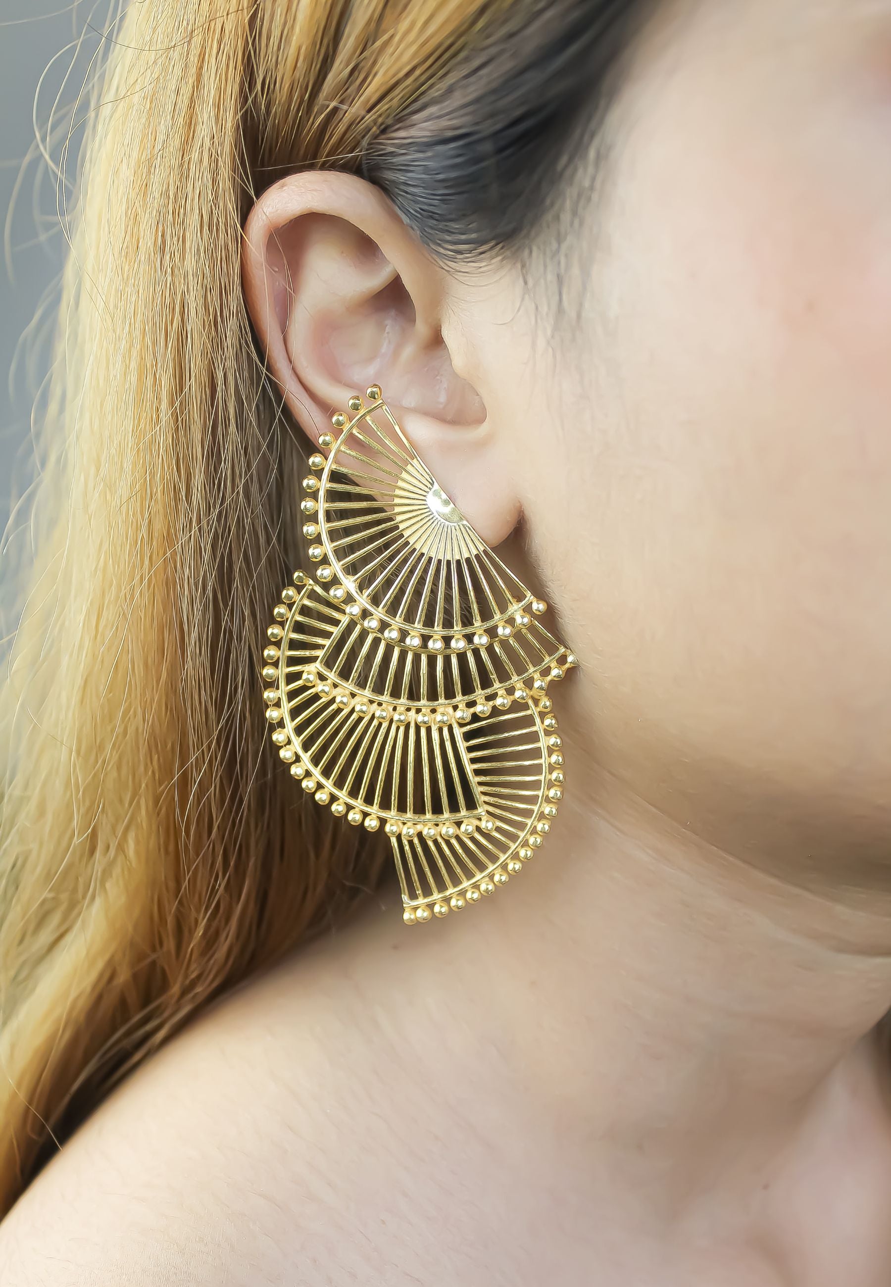 demi roue earrings Bombay Sunset