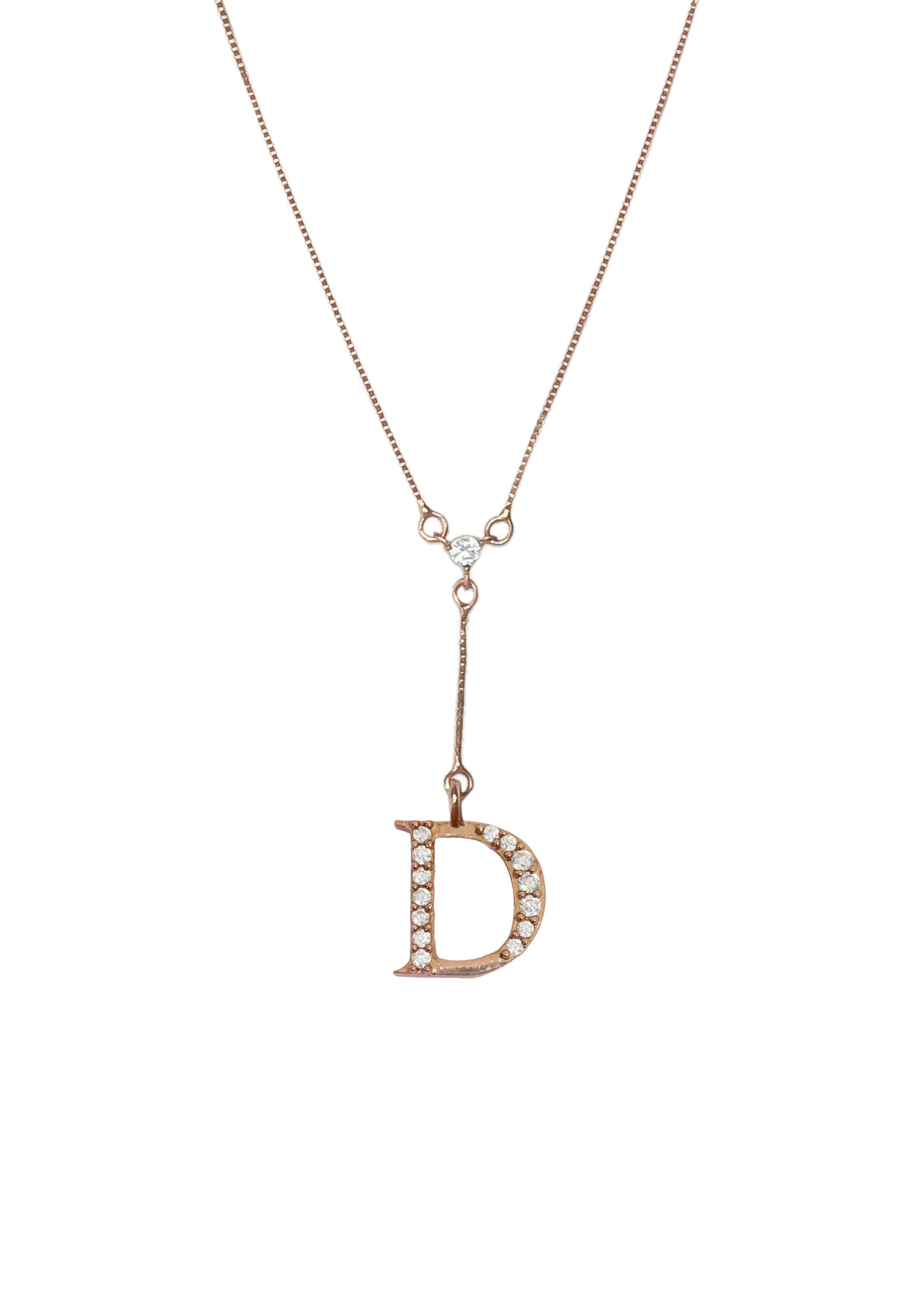 rose gold alphabet necklaces Bombay Sunset