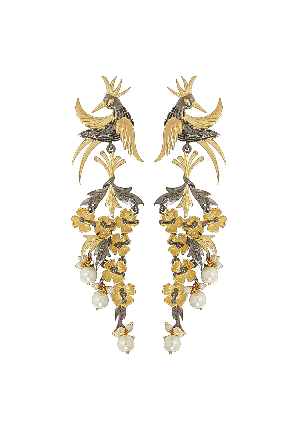 Paradise bird earrings bombay sunset