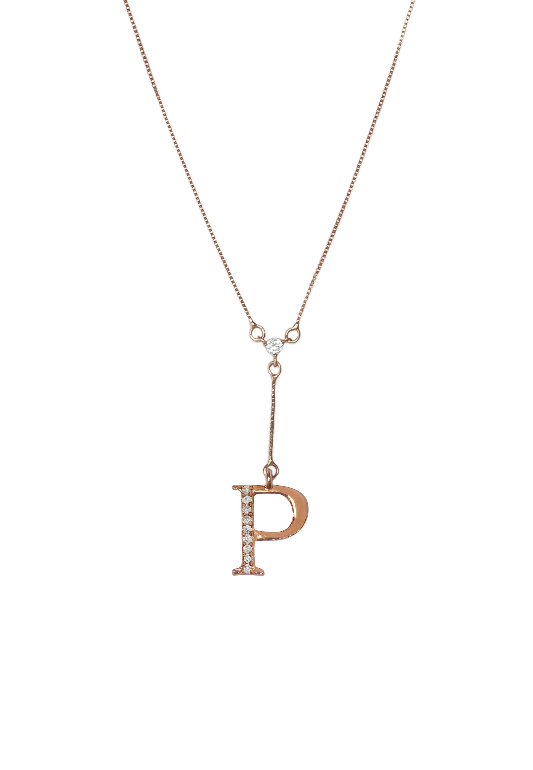 rose gold alphabet necklaces Bombay Sunset