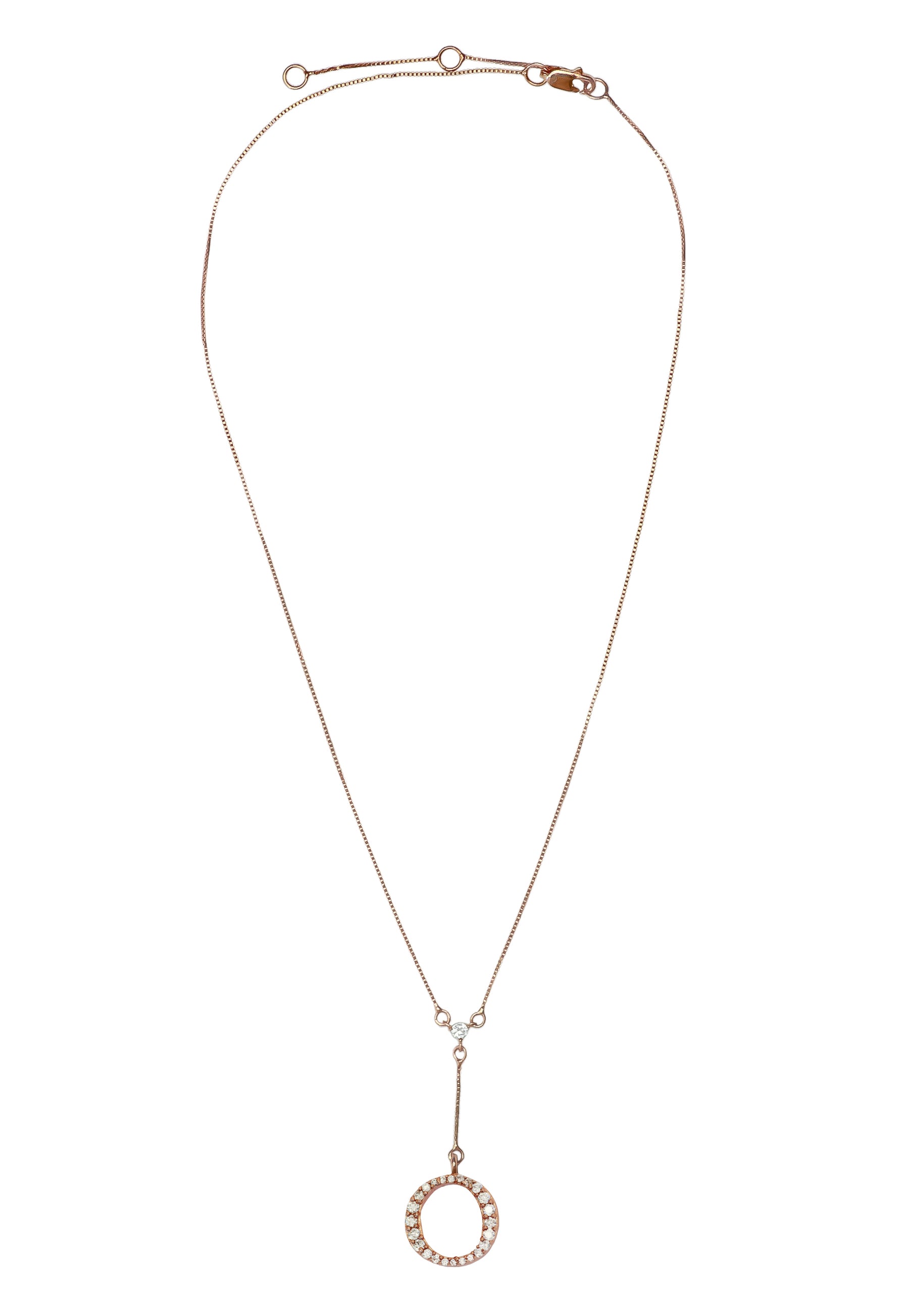 rose gold alphabet necklaces Bombay Sunset