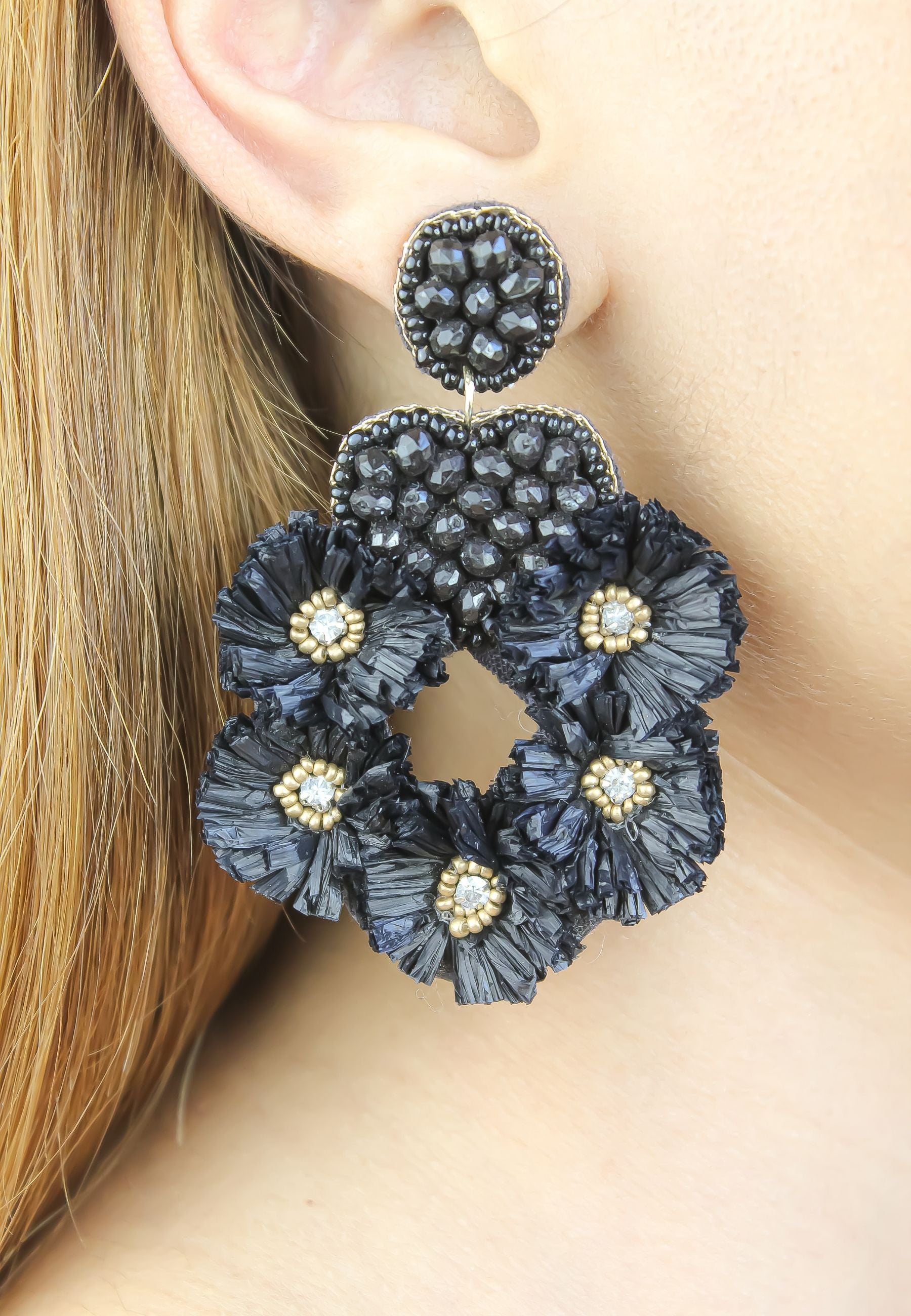 Amancio Black Earrings Bombay Sunset