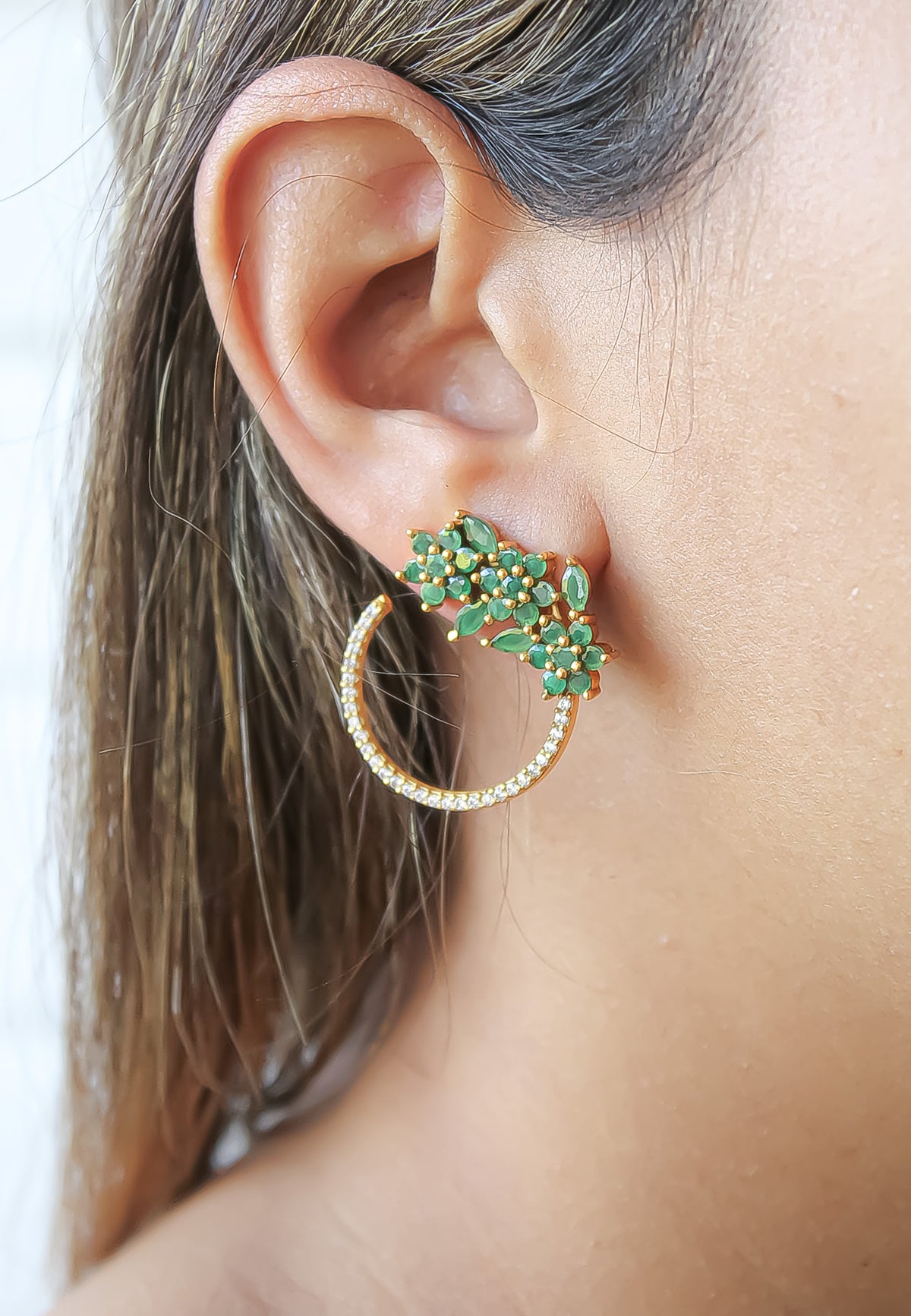 Golden salamander earrings bombay sunset