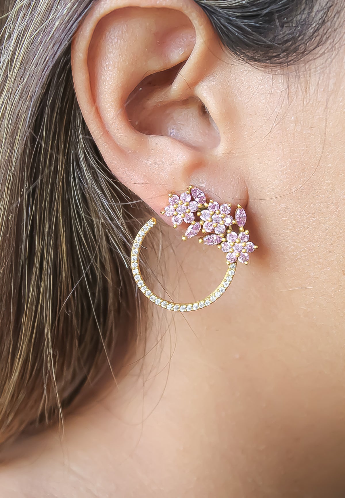 Golden salamander earrings bombay sunset