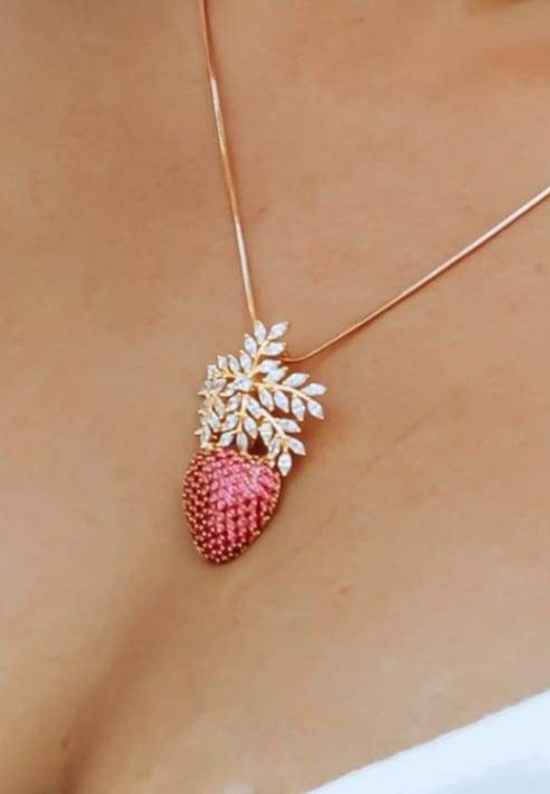 Himalayan Strawberry Pendant Necklace Bombay Sunset