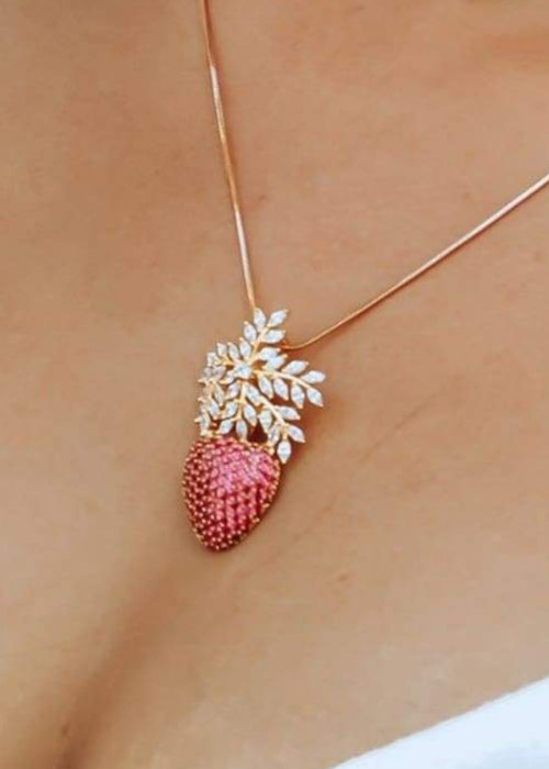Himalayan Strawberry Pendant Necklace Bombay Sunset