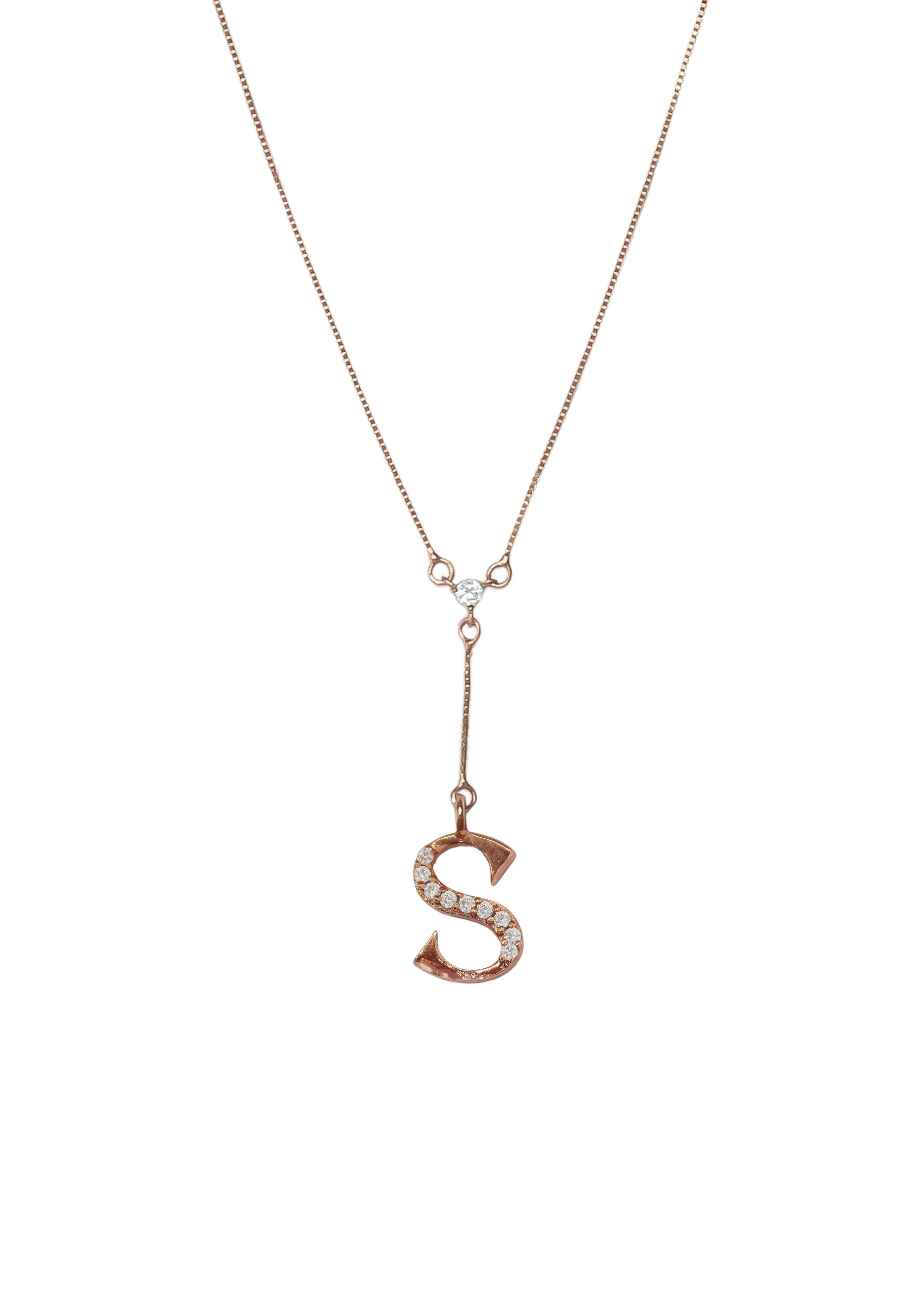 rose gold alphabet necklaces Bombay Sunset