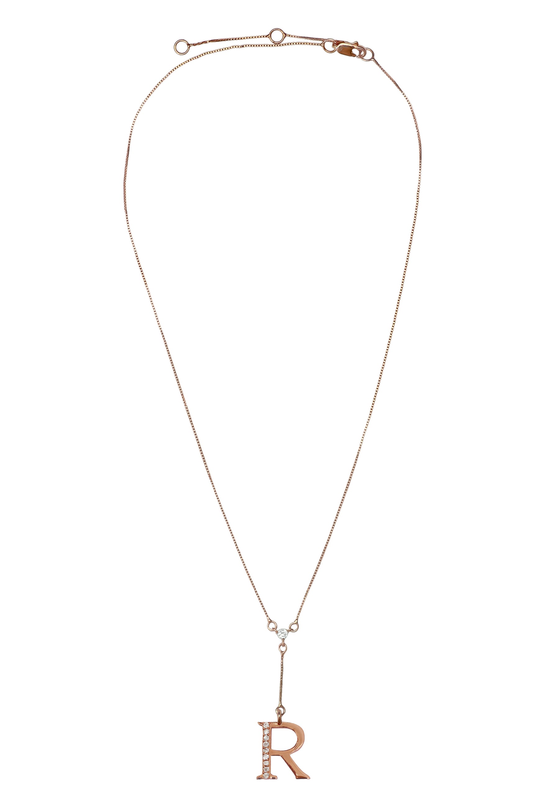 rose gold alphabet necklaces Bombay Sunset