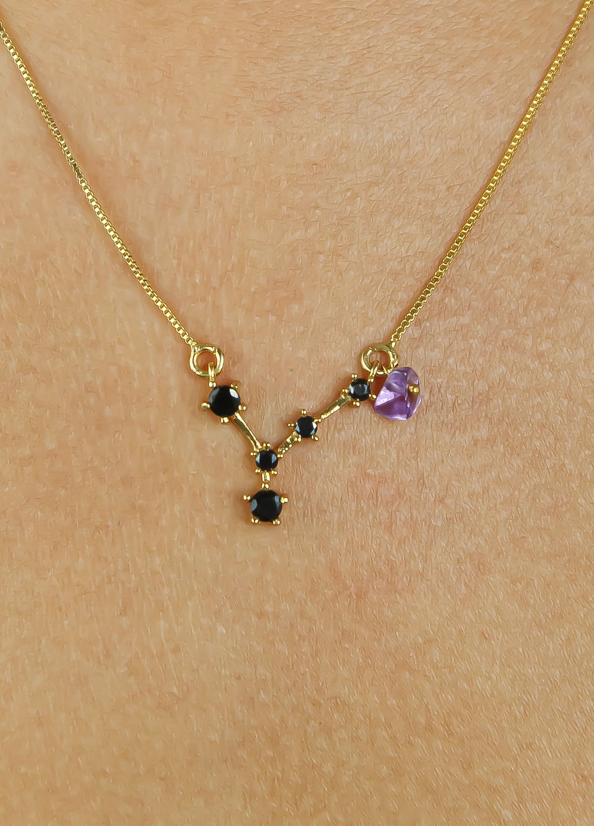 Constellation pisces zodiac necklace bombay sunset