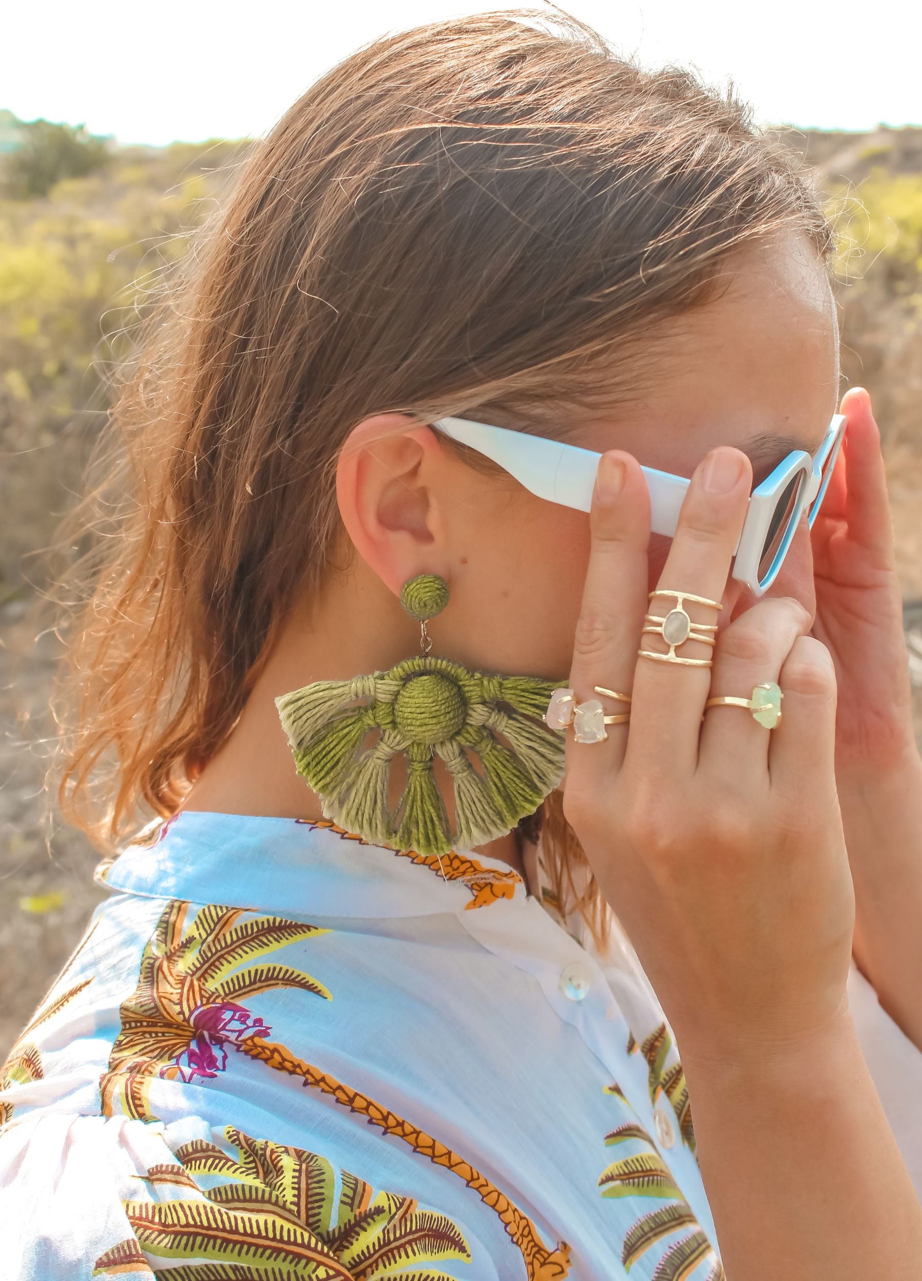 meru earrings Bombay Sunset