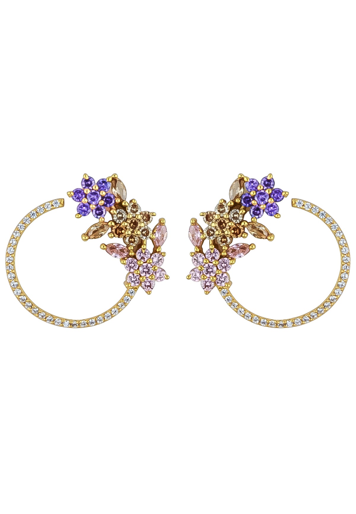Golden salamander earrings bombay sunset