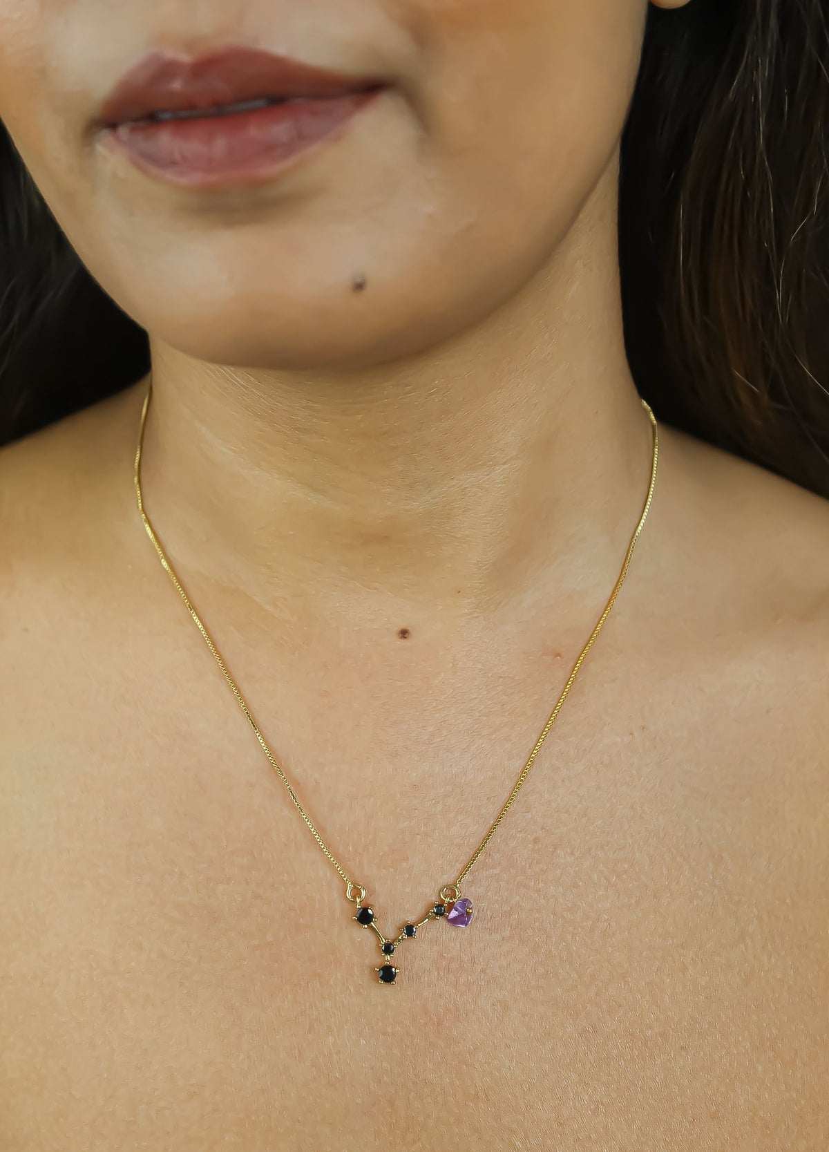 Constellation pisces zodiac necklace bombay sunset