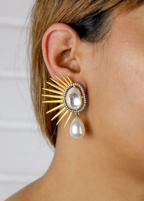 Golden Sun Eclipse Earrings Bombay Sunset