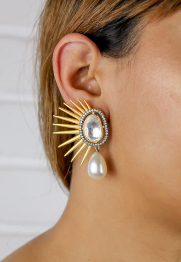 Golden Sun Eclipse Earrings Bombay Sunset