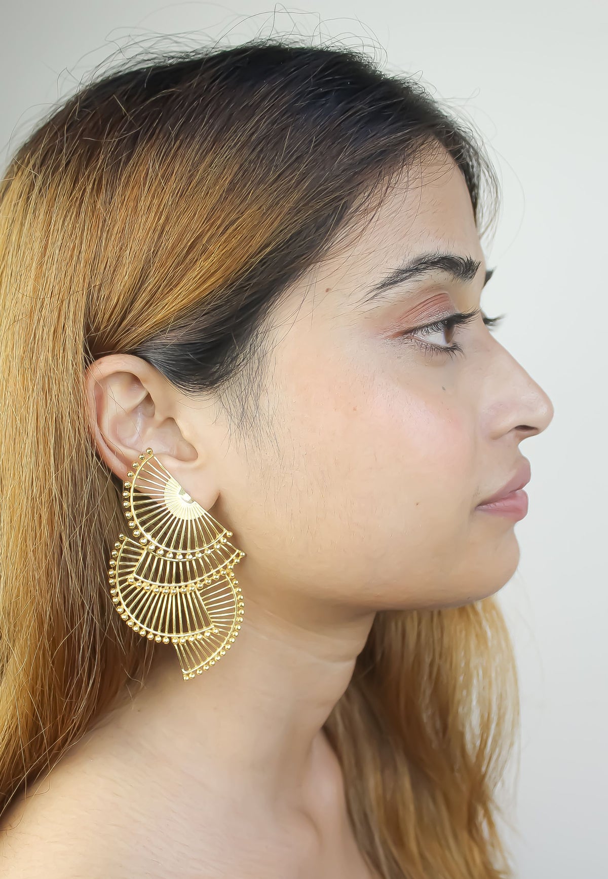demi roue earrings Bombay Sunset