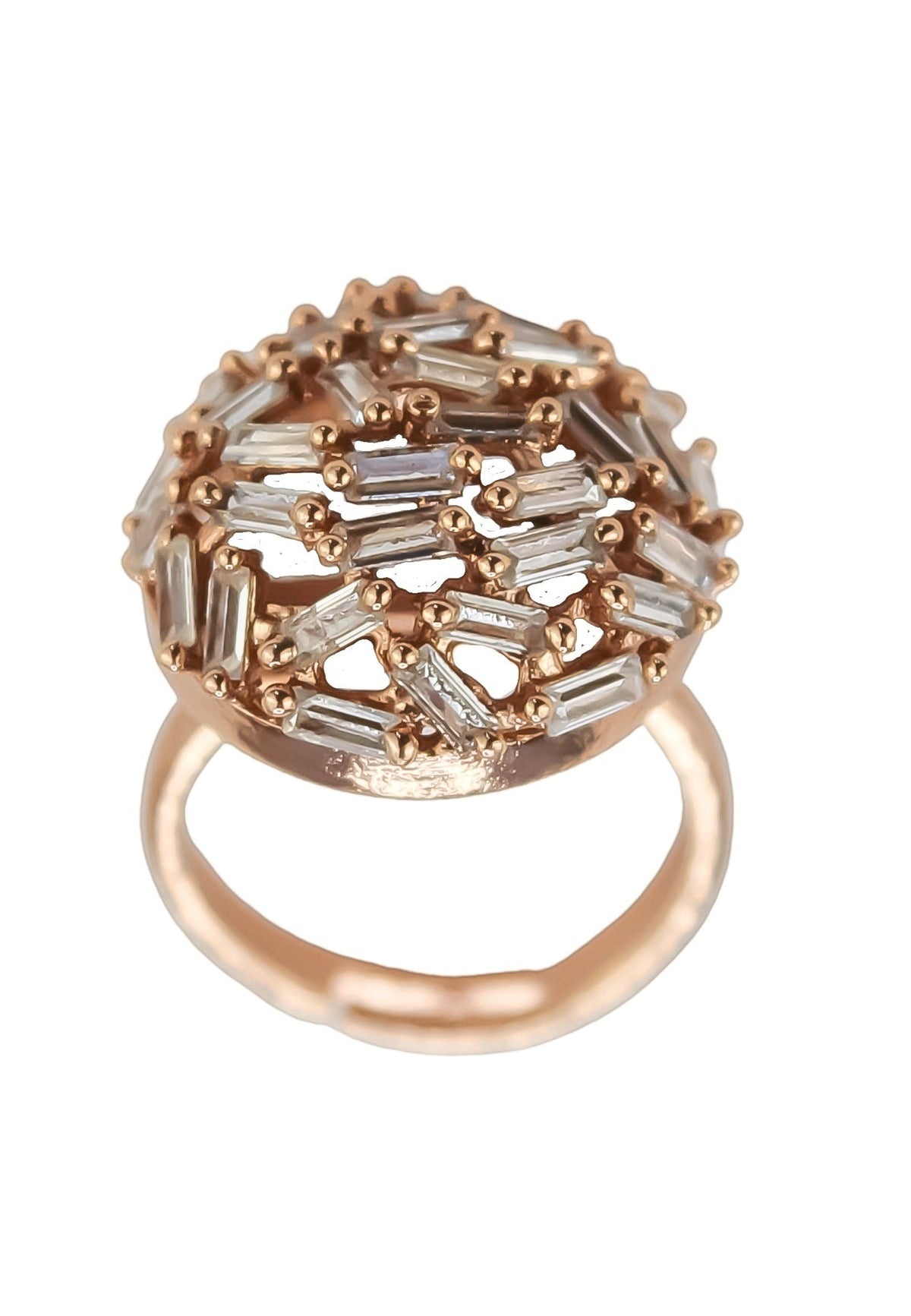 Crystal crown ring bombay sunset
