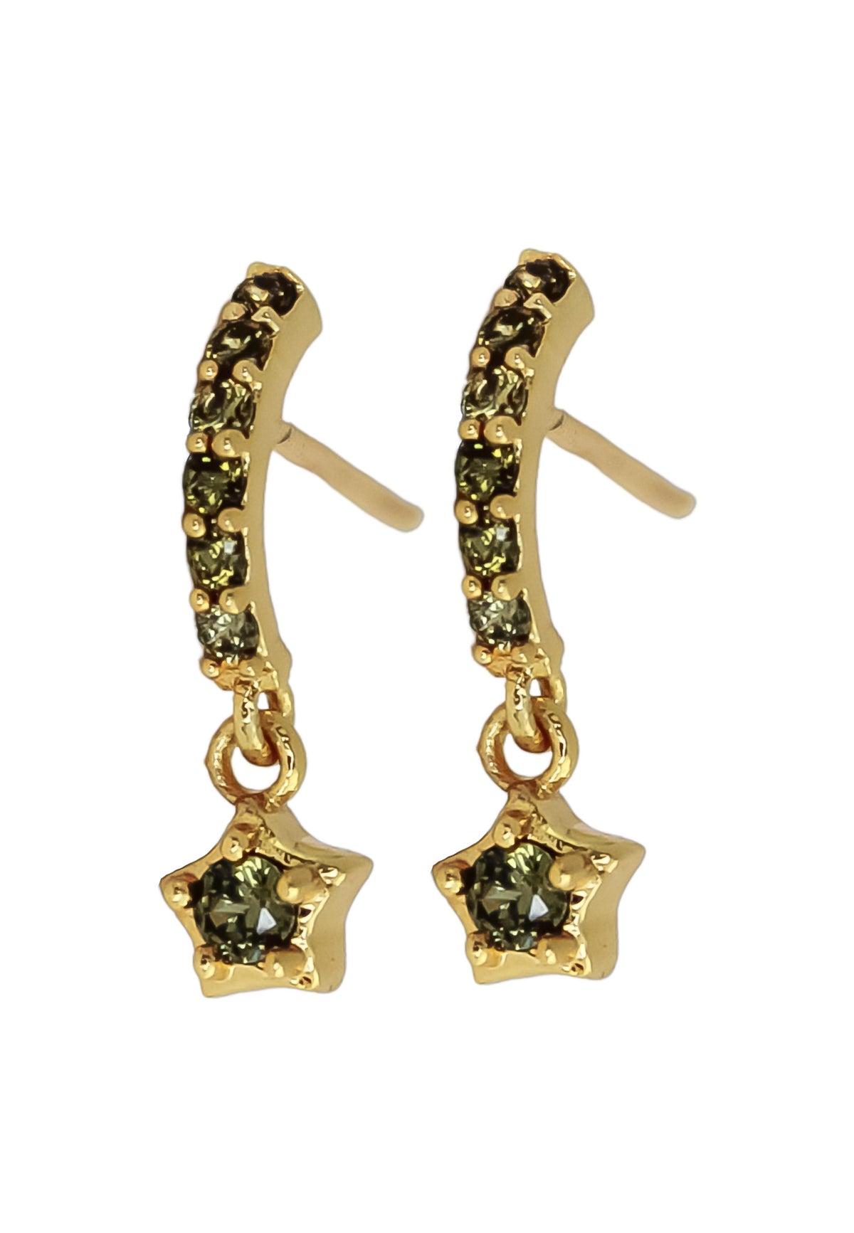 Crescent moon star earrings bombay sunset