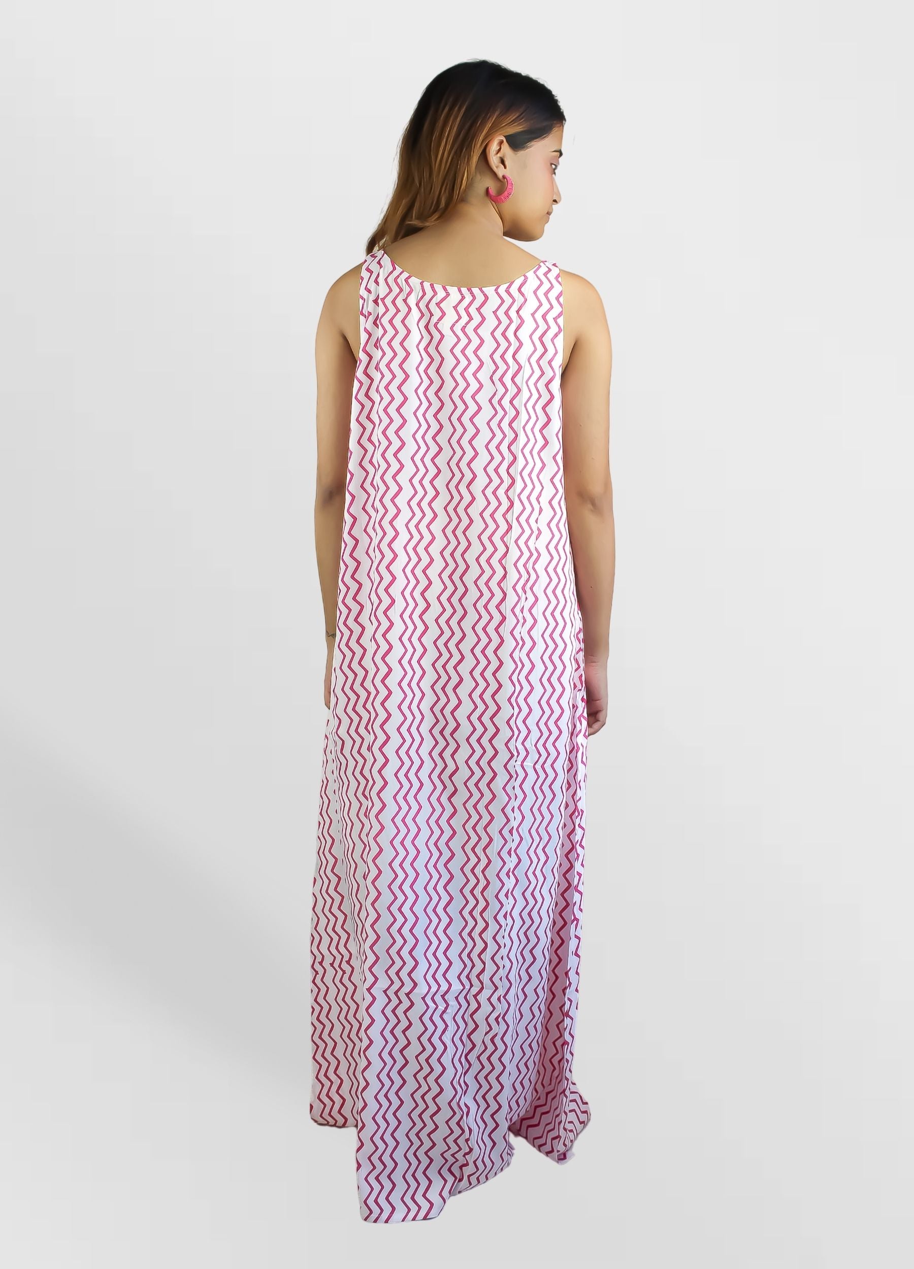 luzech rose zig zag dress d1 Bombay Sunset