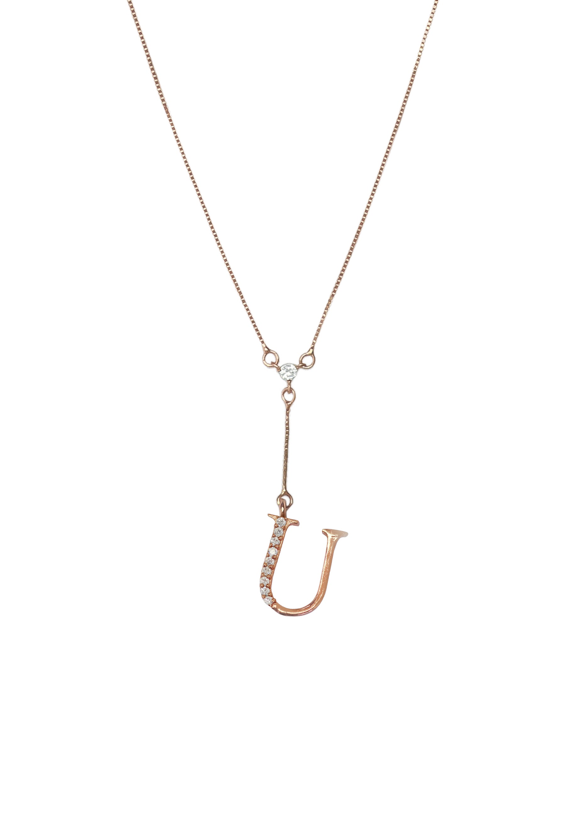 rose gold alphabet necklaces Bombay Sunset