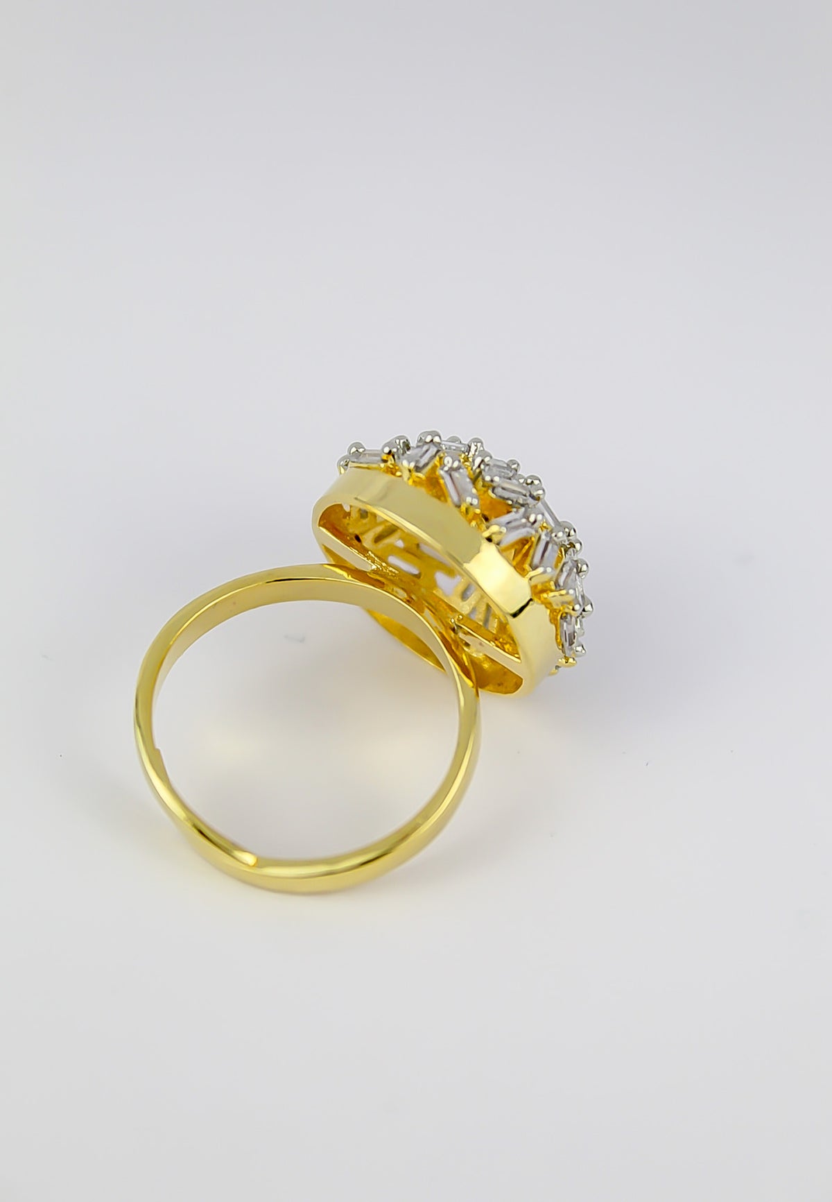 Crystal crown ring bombay sunset