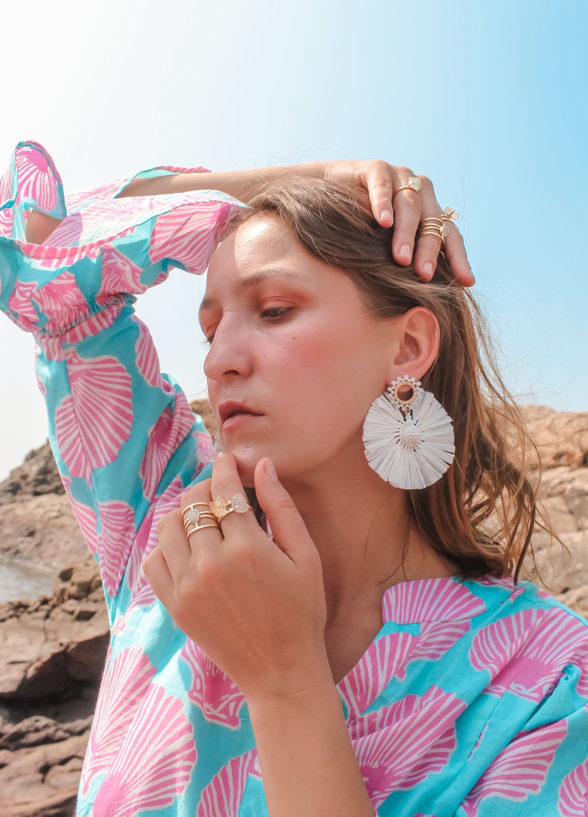 Mikumi earrings bombay sunset
