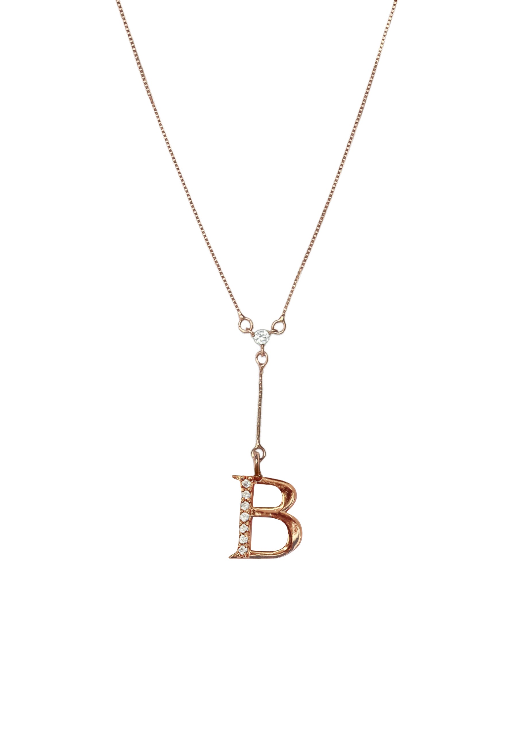 rose gold alphabet necklaces Bombay Sunset