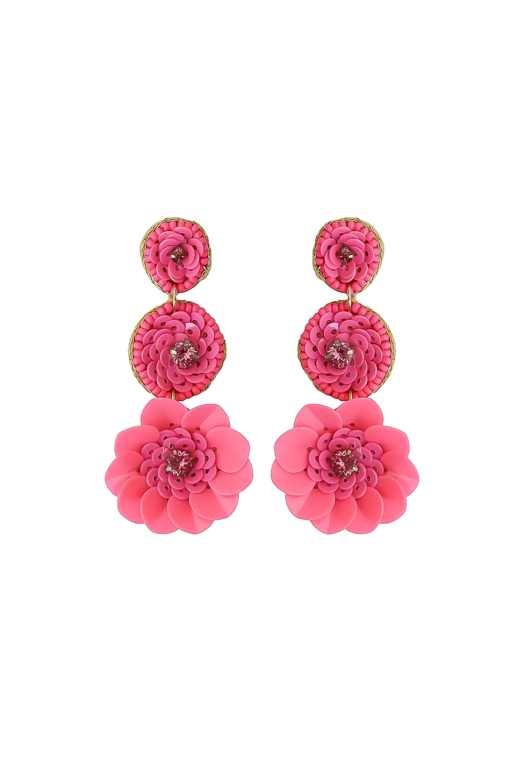 niquero pink earrings Bombay Sunset