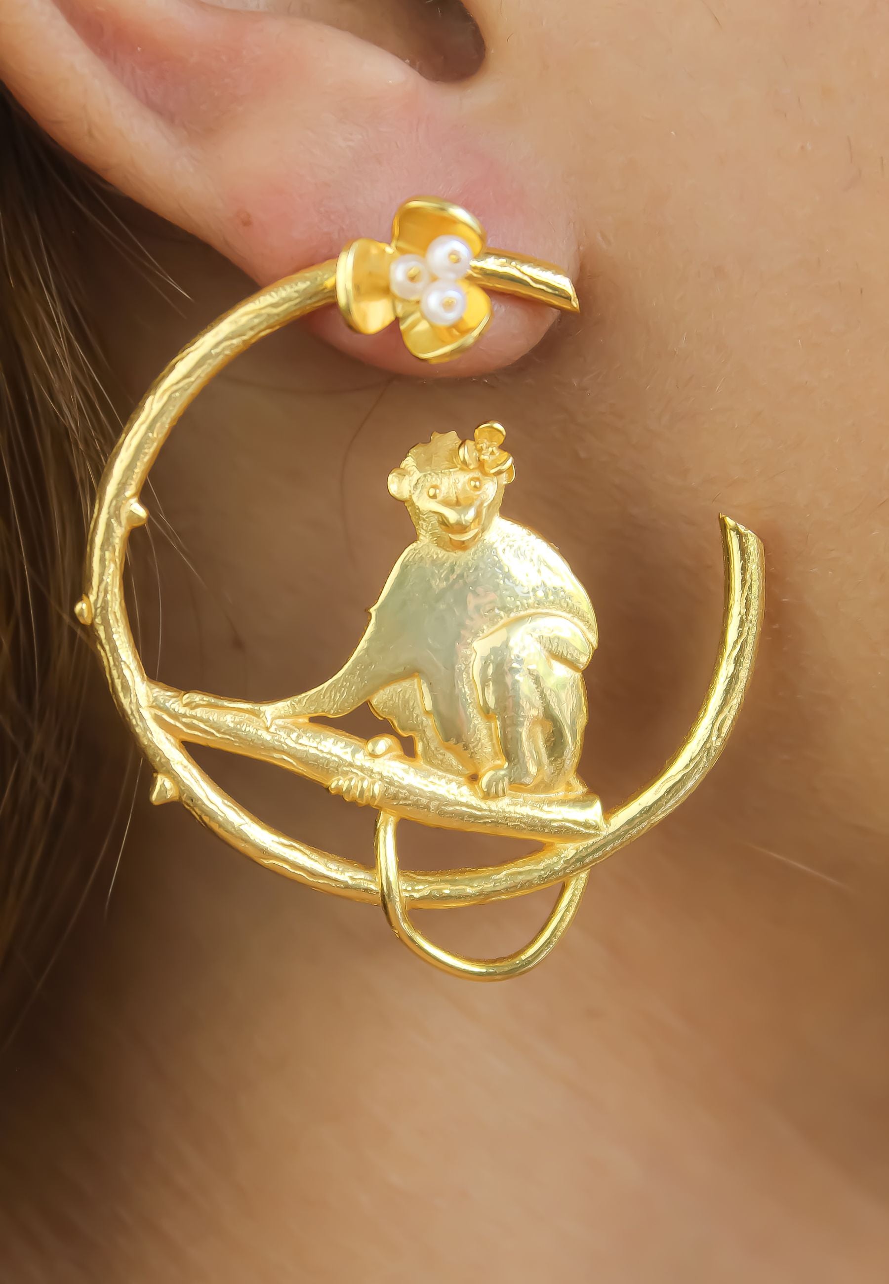 Monkey Earrings Bombay Sunset