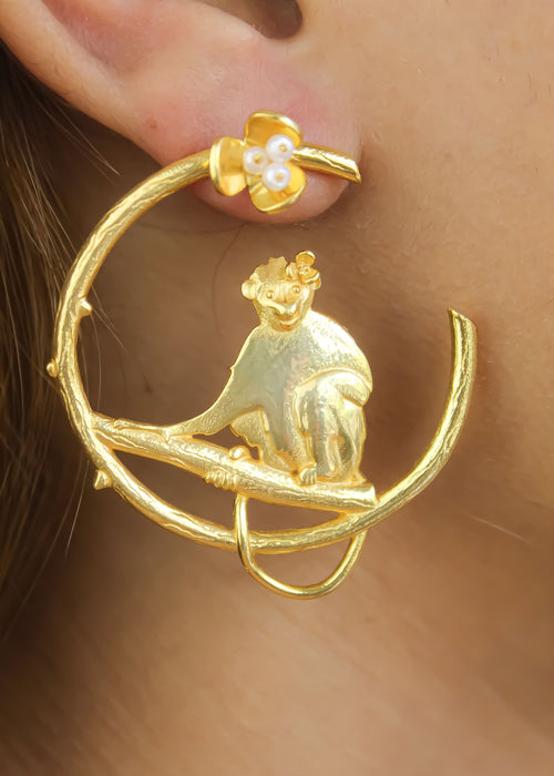 Monkey Earrings Bombay Sunset