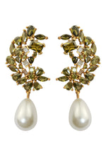 Load image into Gallery viewer, golden frosty pearl earrings Bombay Sunset
