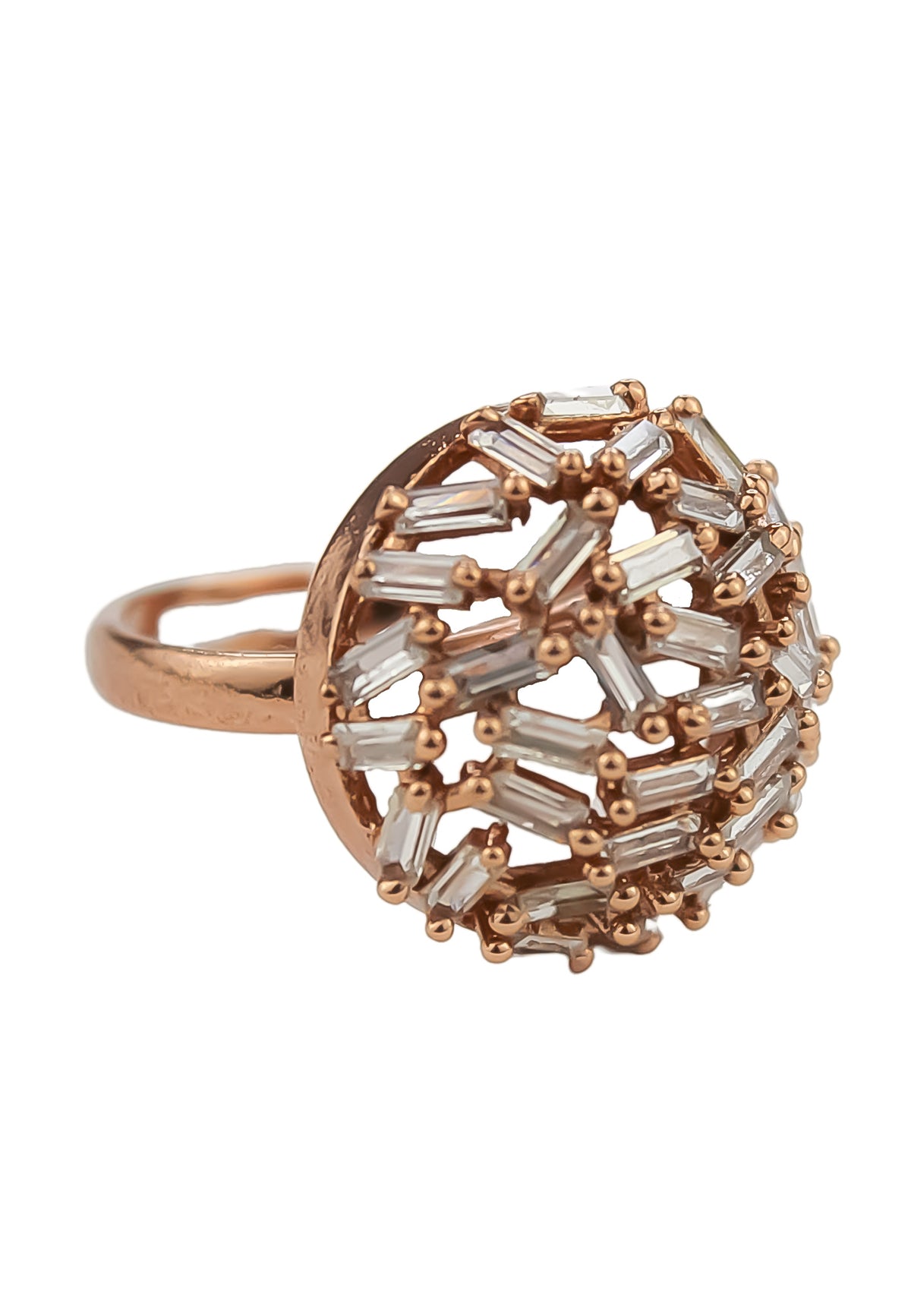 Crystal crown ring bombay sunset