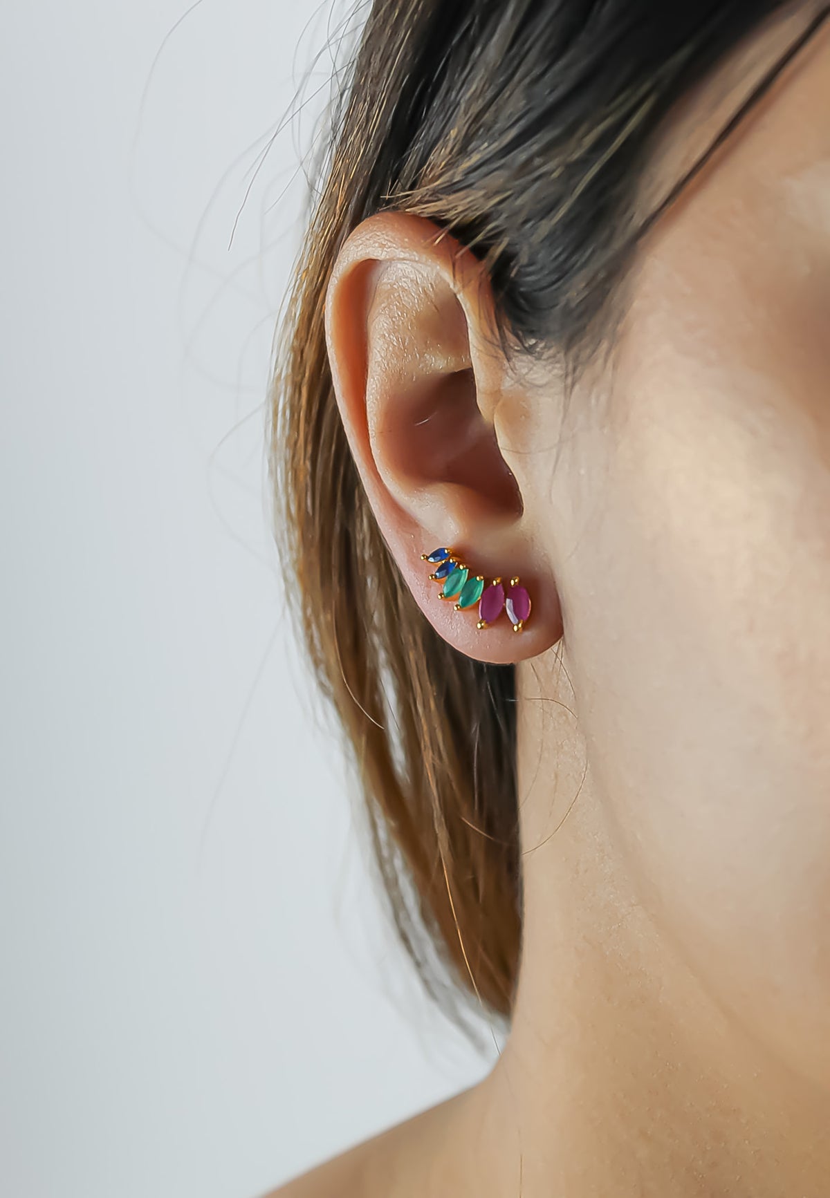 Stepping stone earrings bombay sunset