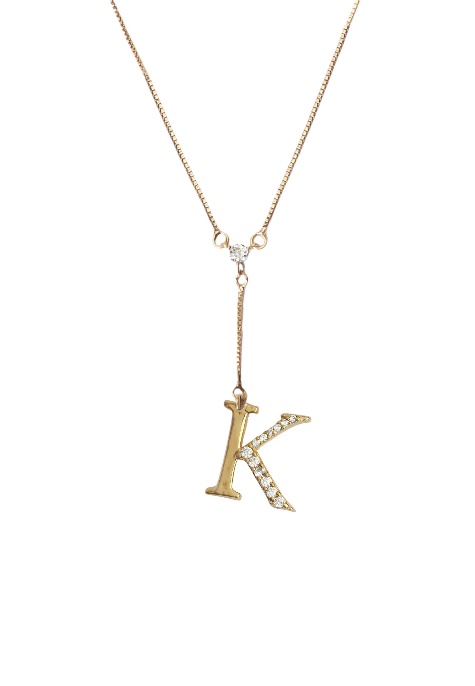 gold alphabet necklaces Bombay Sunset